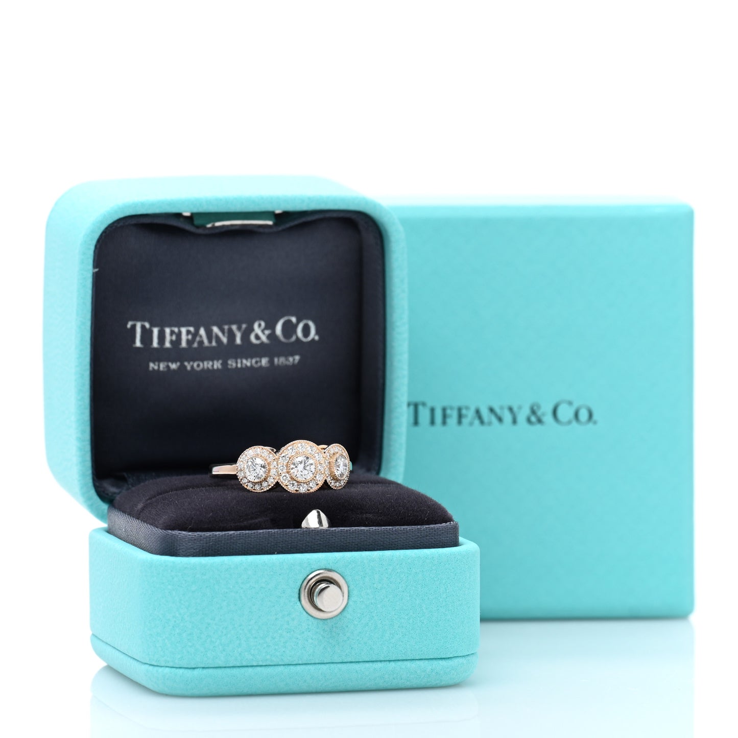 18K Rose Gold Diamond Circlet Ring 52 6