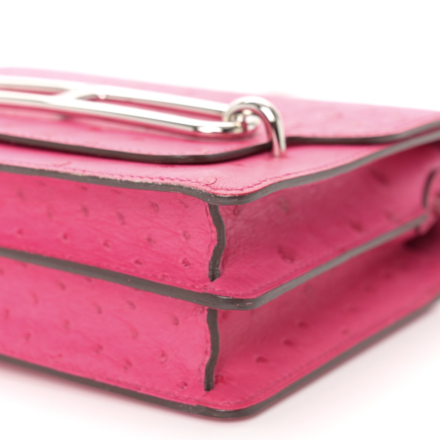 Ostrich Mini Sac Roulis Rose Tyrien