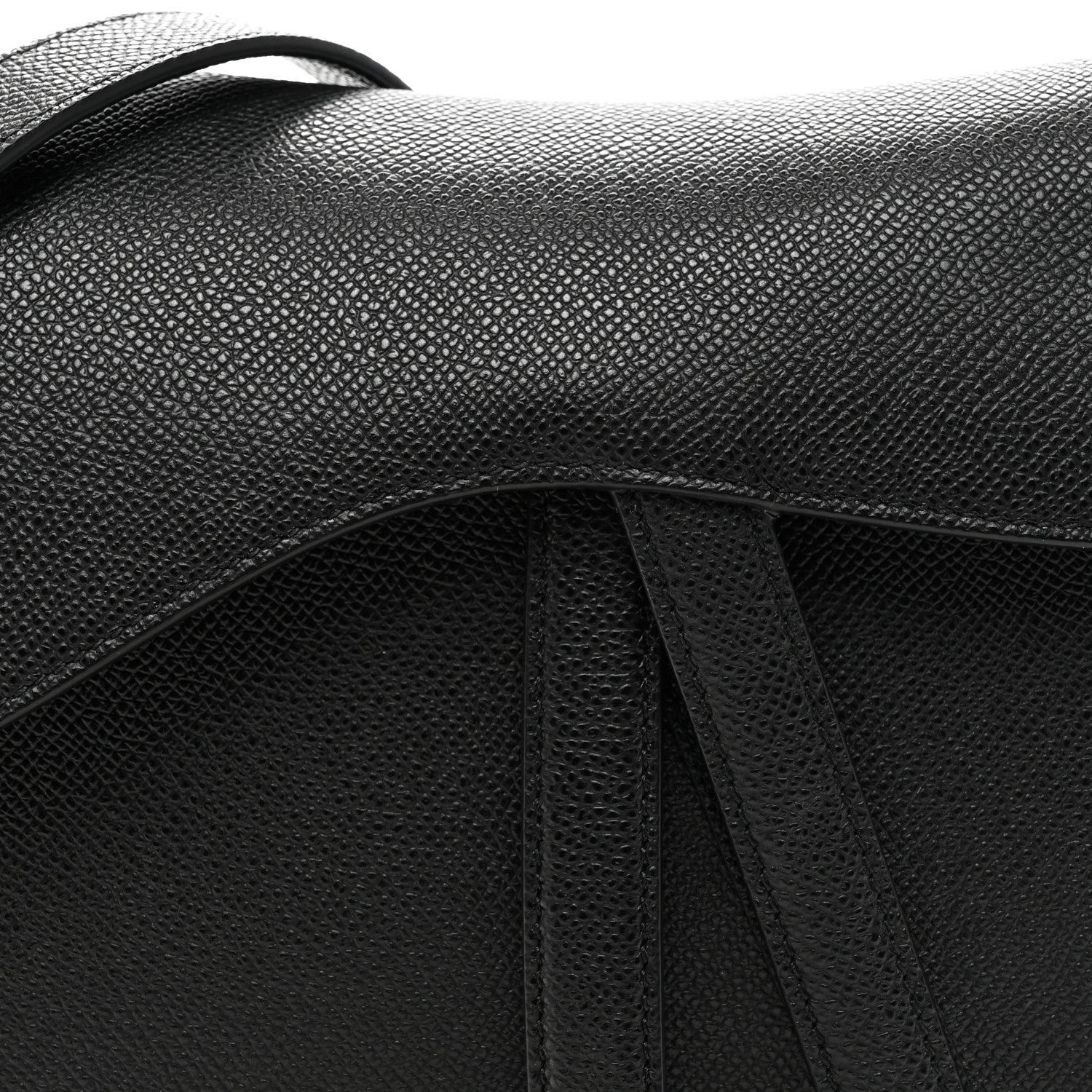Christian Dior Grained Calfskin Saddle Bag With Strap Black 8 of 11