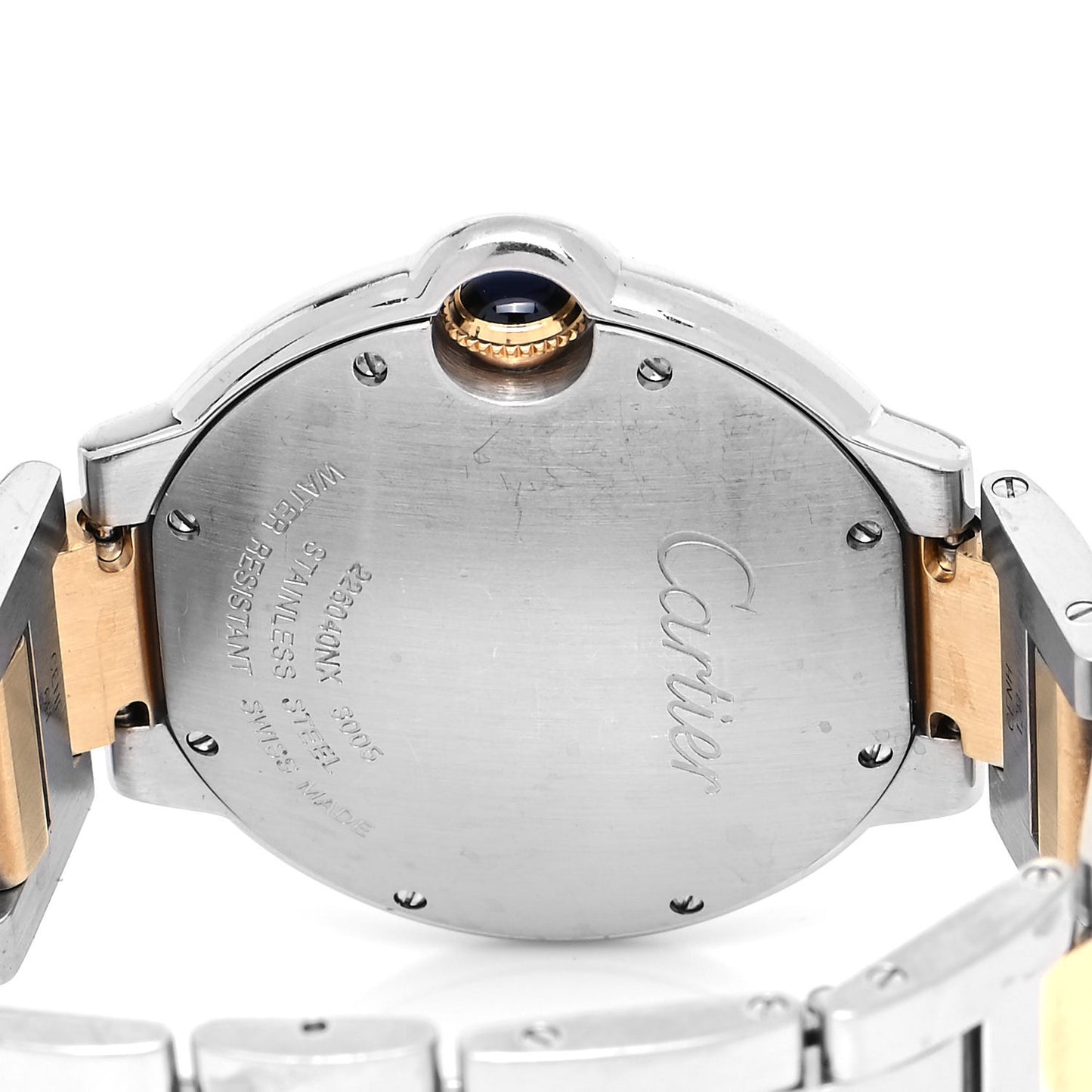 Stainless Steel 18K Yellow Gold 36mm Ballon Bleu De Cartier Quartz Watch