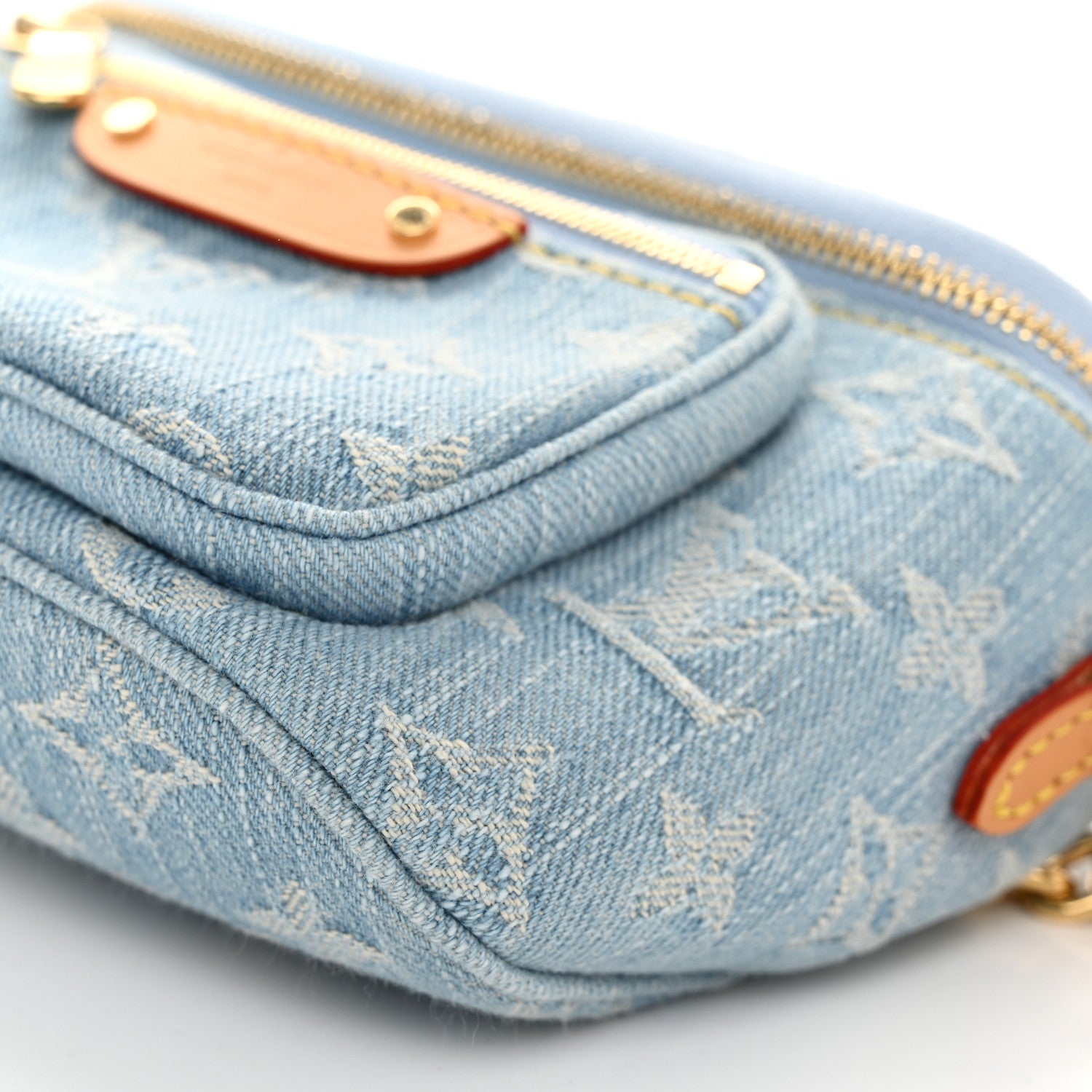 Louis Vuitton Monogram Denim Mini Bumbag Sky Blue 9 of 10