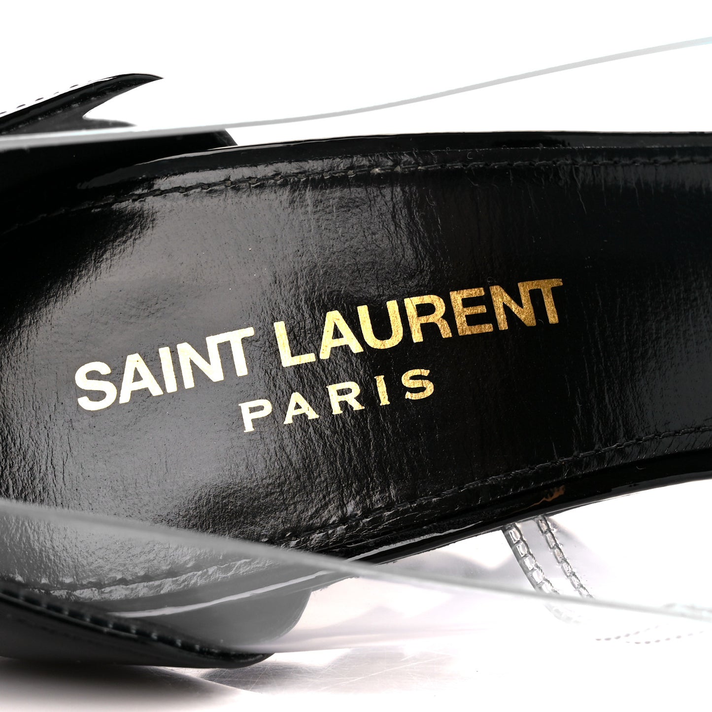 Patent Calfskin PVC Opyum 110 Pump 38 Black Transparent