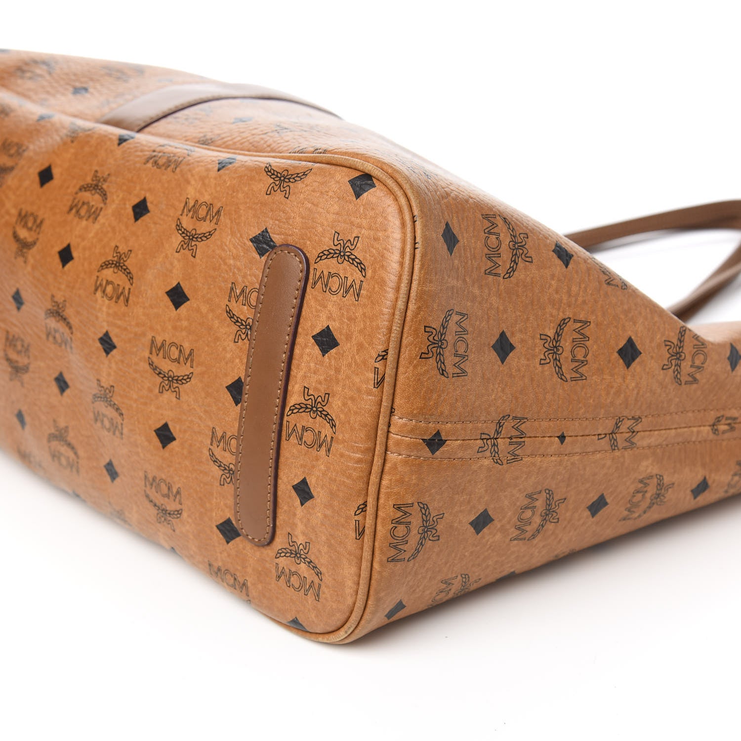 MCM Visetos Large Liz Reversible Shopper Tote Cognac 11 of 16