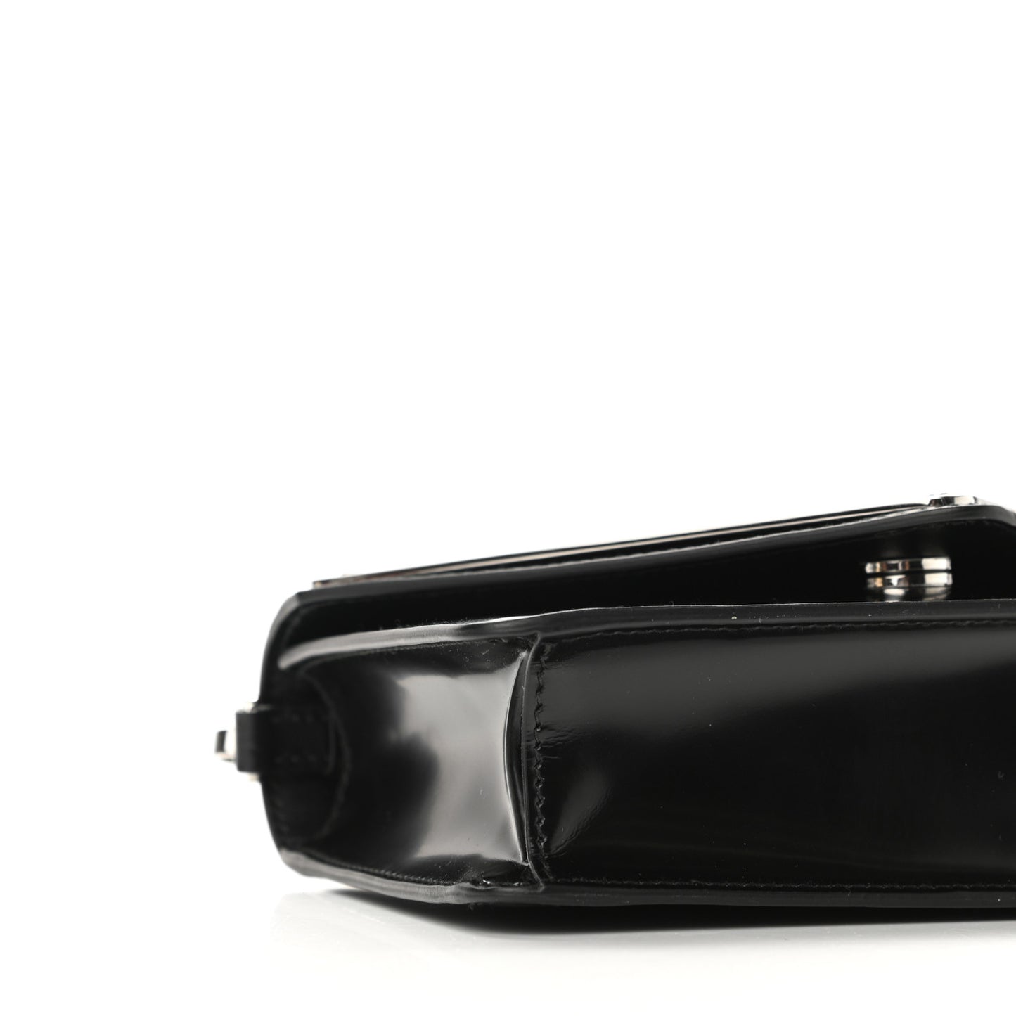 Spazzolato Triangle Logo Plate Flap Chain Crossbody Bag Black