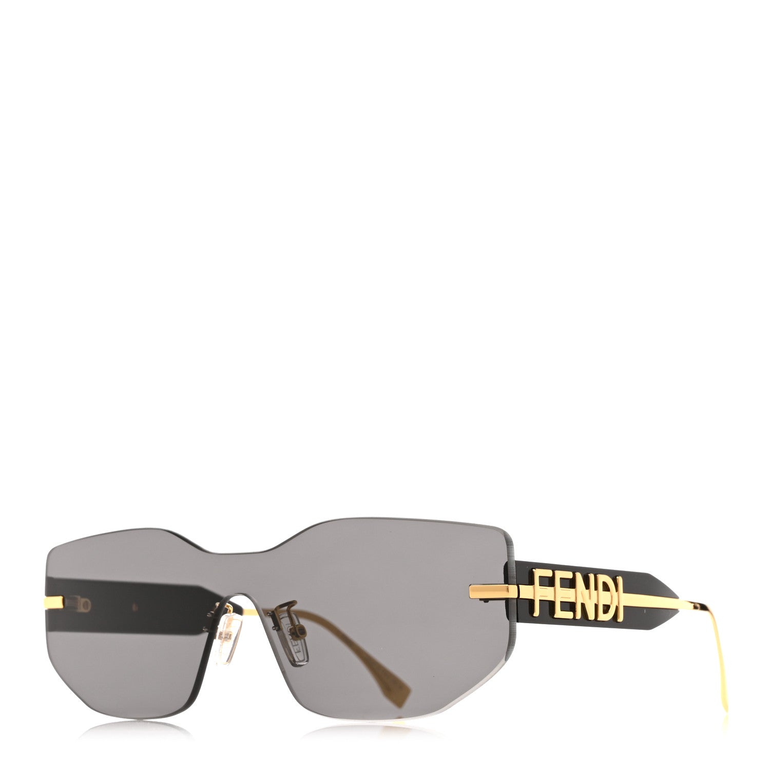 Fendi Metal Fendigraphy Shield Sunglasses FE 40066U Black Gold
