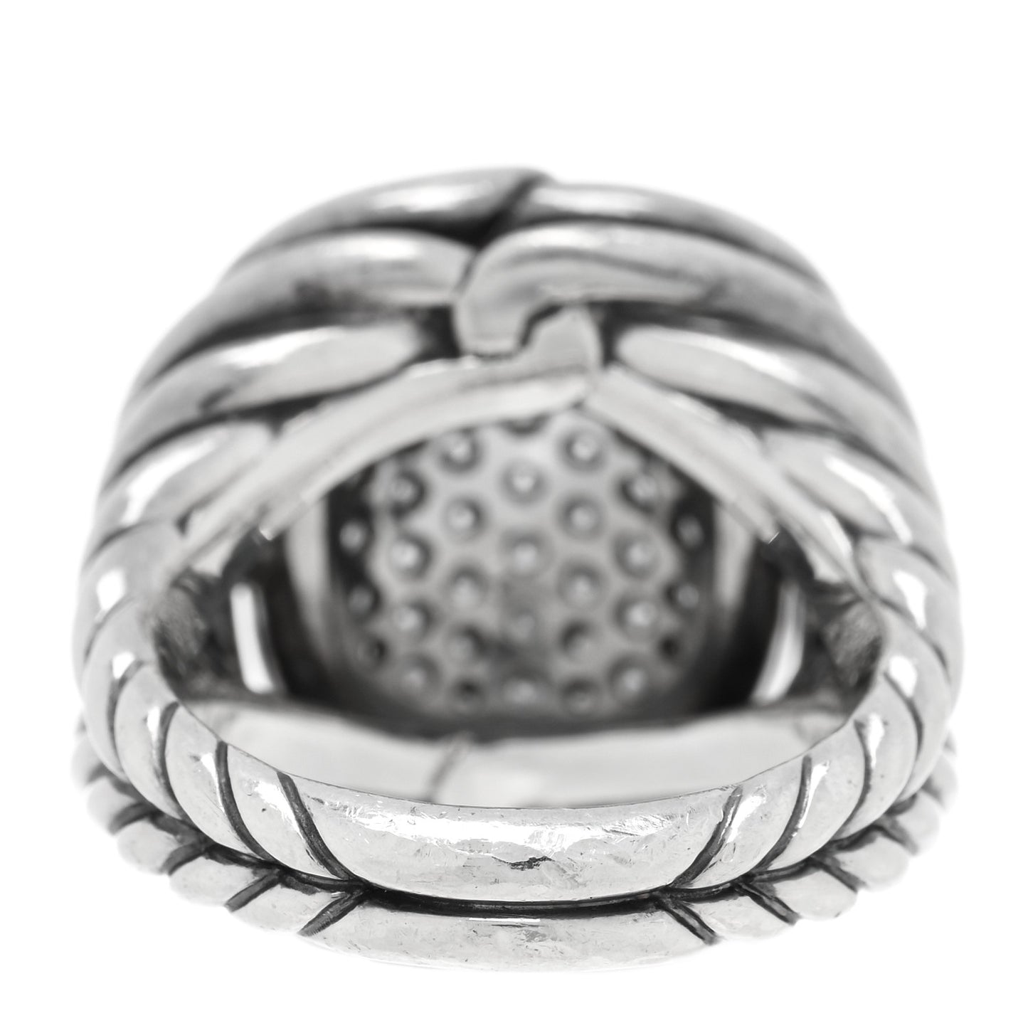 Sterling Silver Diamond 16mm Large Labyrinth Ring 54 7