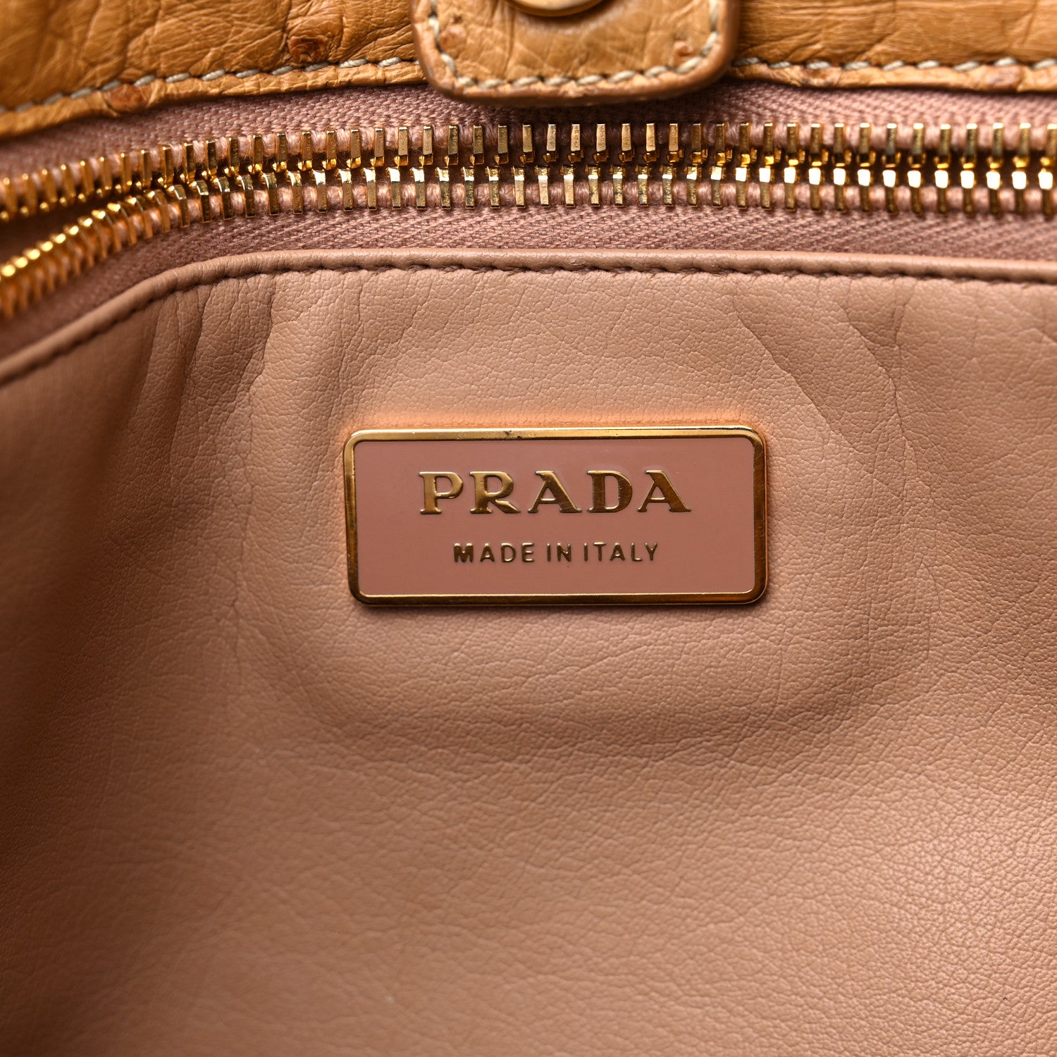 Prada Ostrich Executive Tote Cognac 6 of 13