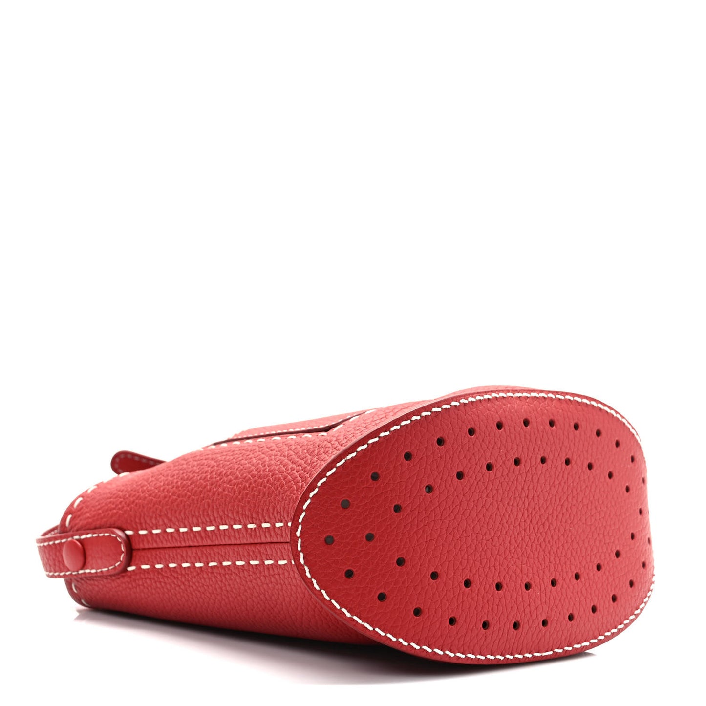 Taurillon Soft Mini Pin Surpique Bucket Scarlet Red
