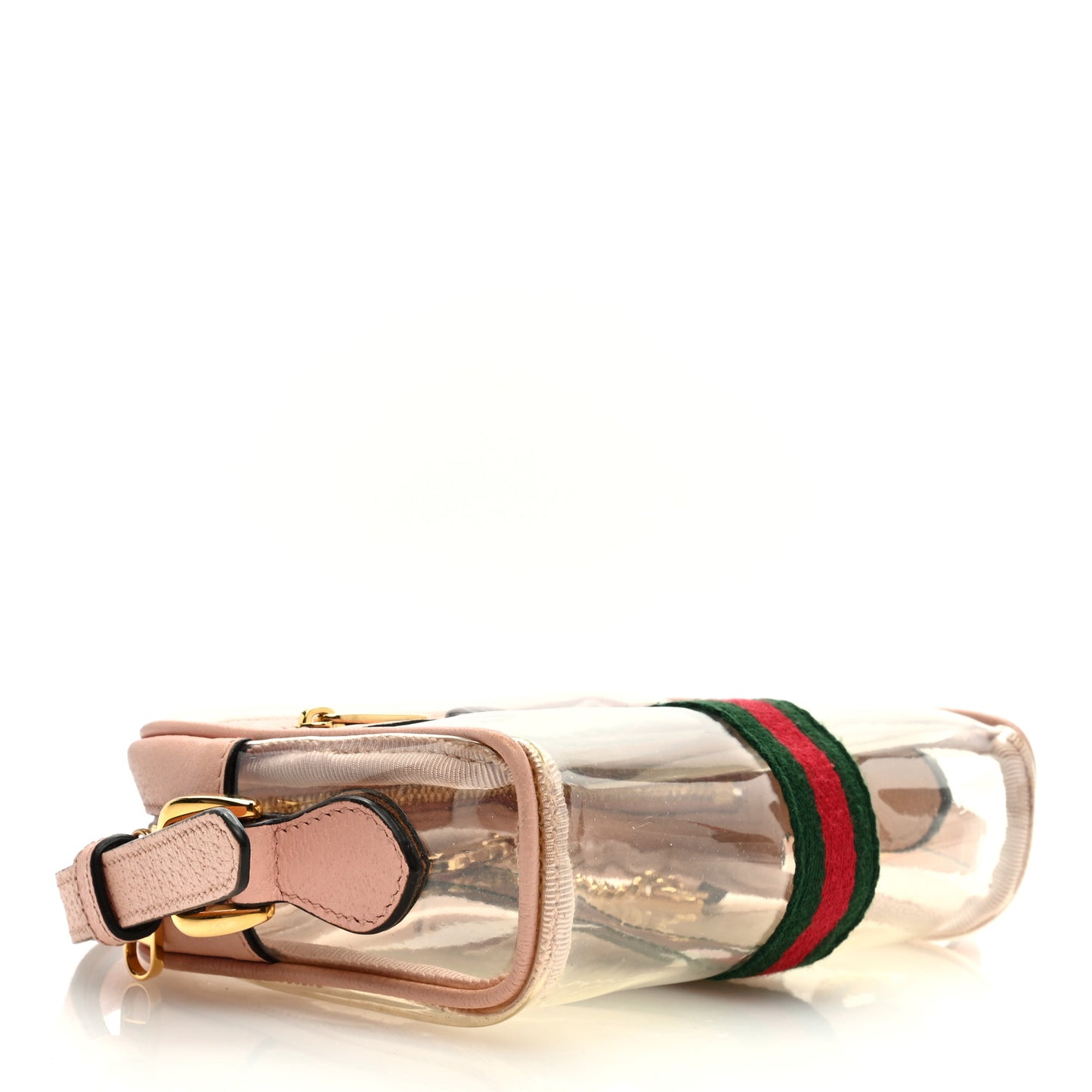 Vinyl Web Mini Ophidia Transparent Shoulder Bag Perfect Pink