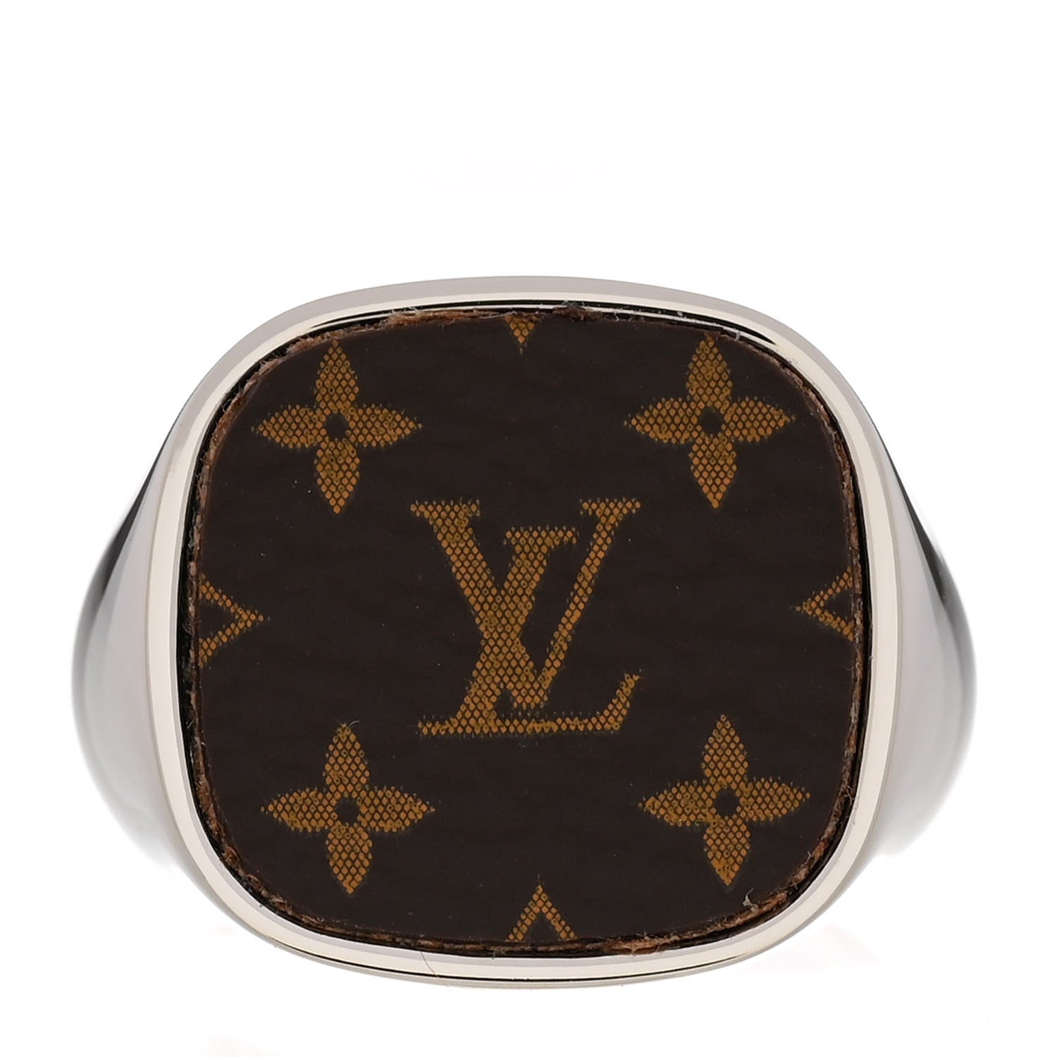 Louis Vuitton Monogram Lock Signet Ring M Silver 1432984