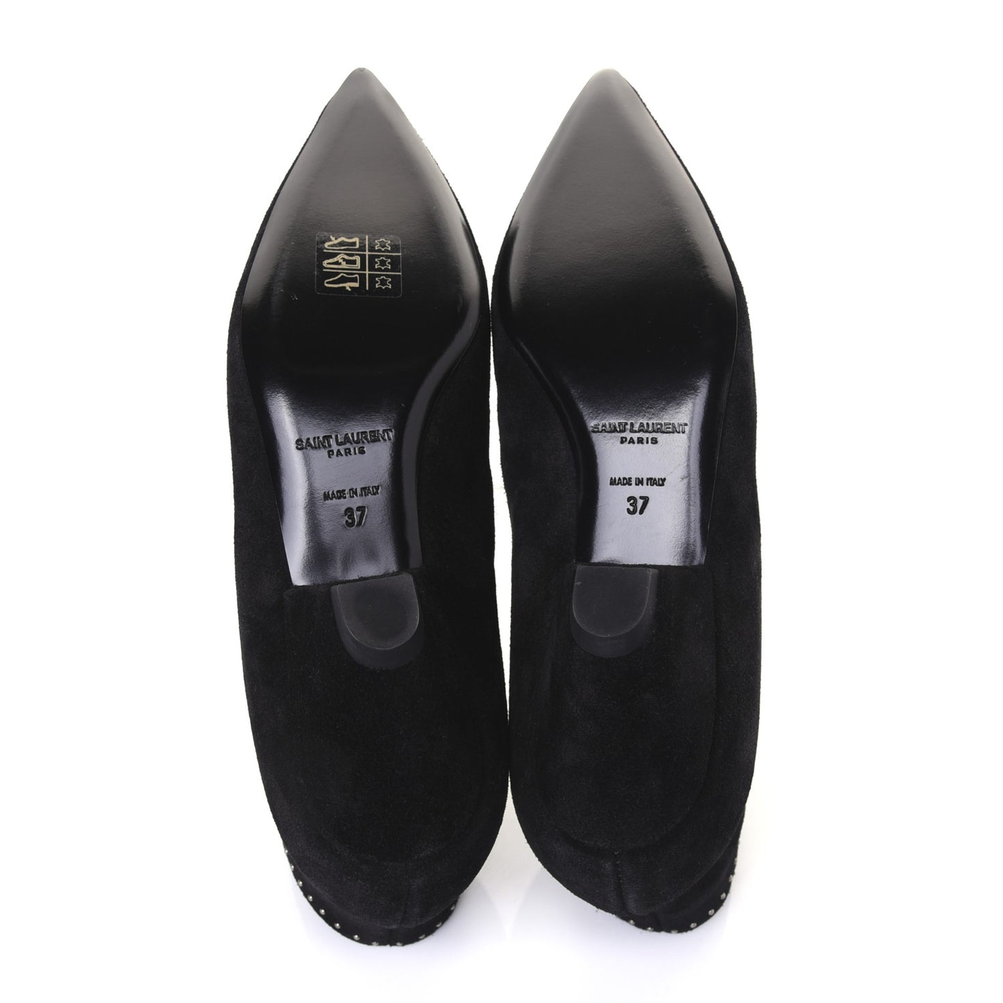 Suede Blaze Studded Laced Ankle Boots 37 Black