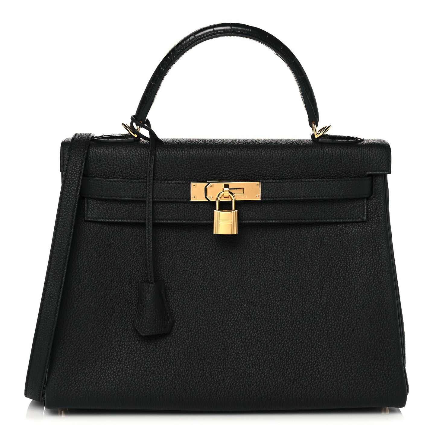 Togo Matte Alligator Kelly Retourne Touch 32 Black