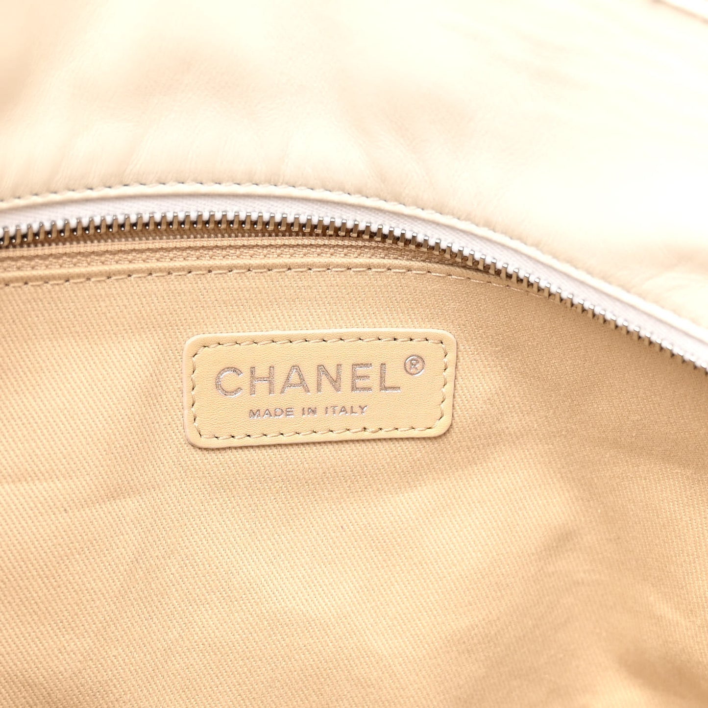 Calfskin Quilted Gabrielle Shopping Tote White
