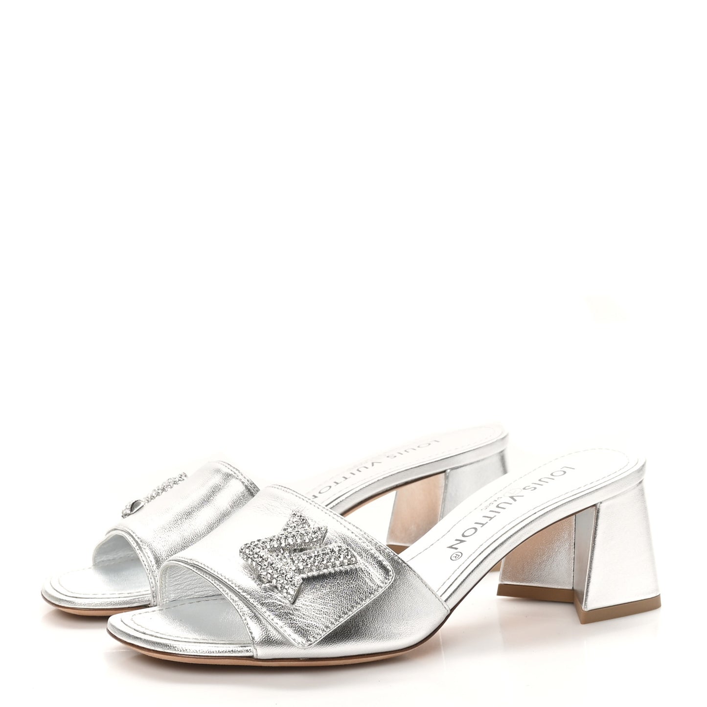 Metallic Calfskin Shake 5.5cm Mule 36.5 Silver