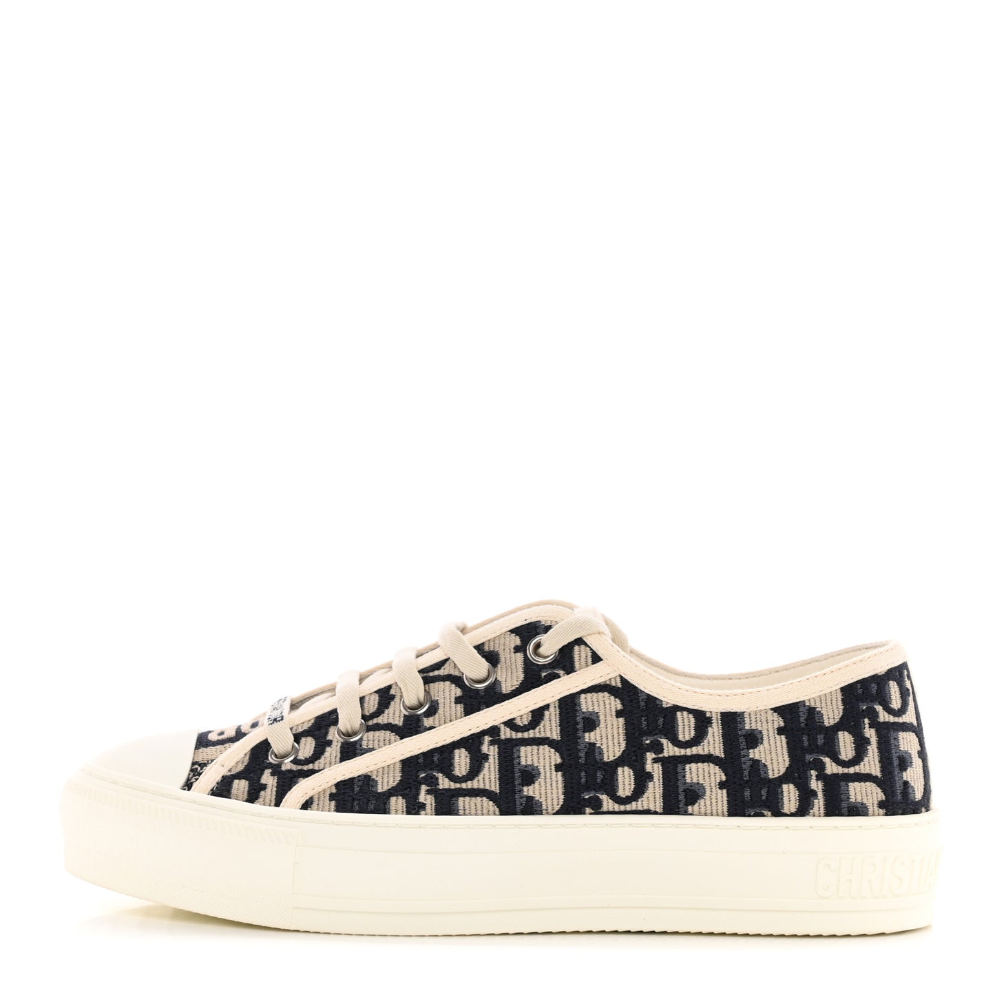Canvas Oblique Walk'N'Dior Low Top Sneakers 37.5 Deep Blue