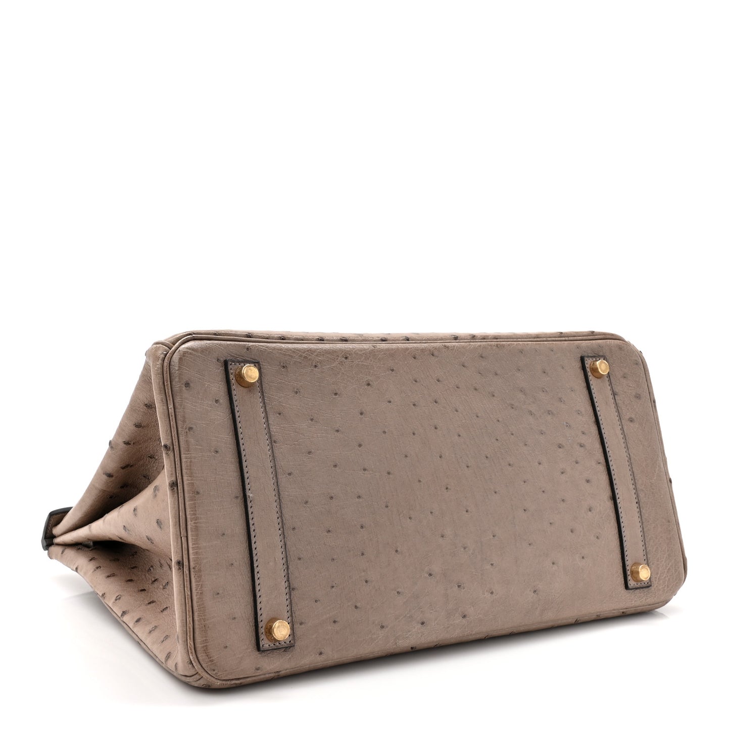 Ostrich Birkin 35 Gris Tourterelle