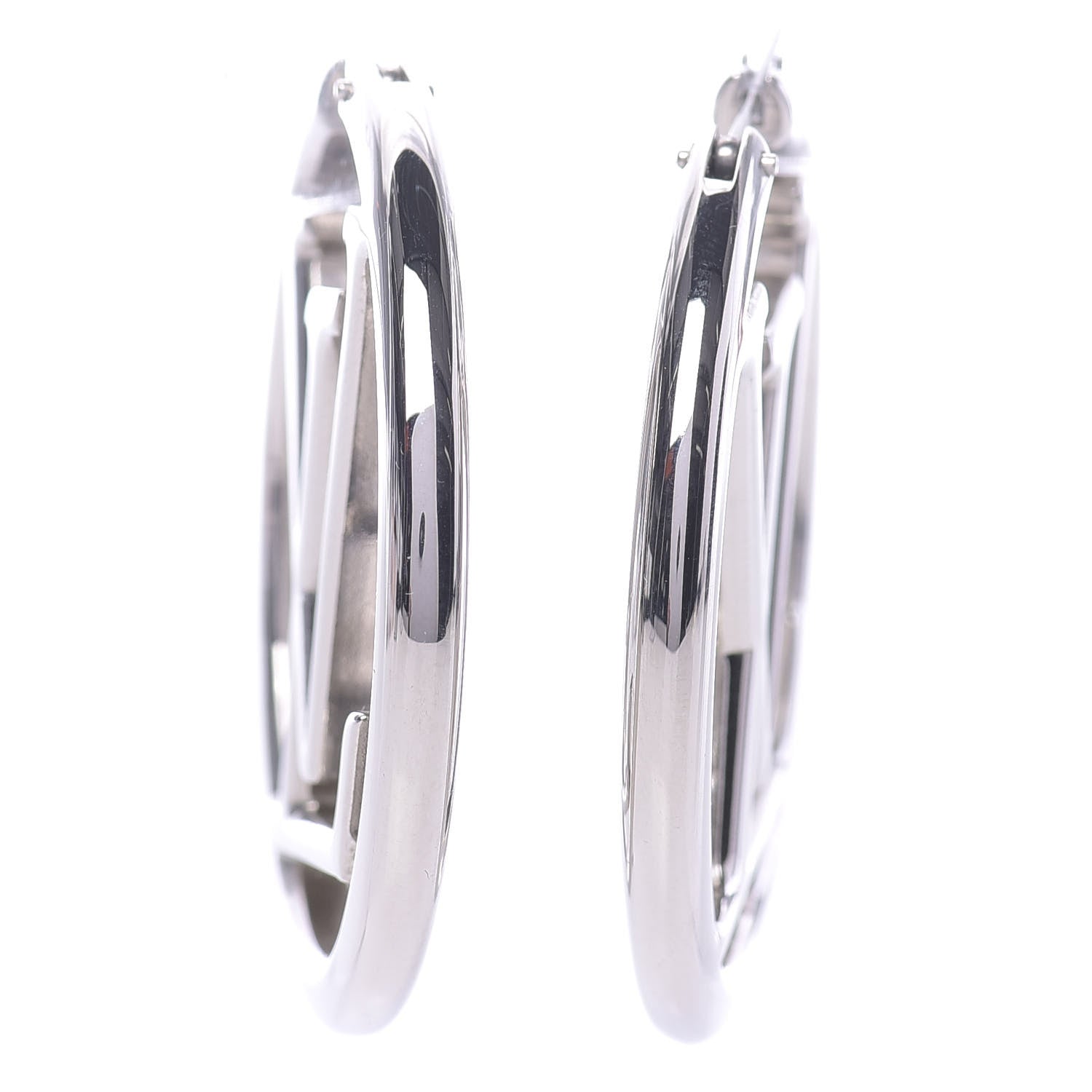 Louis Vuitton Palladium Louise Hoop Earrings Silver 3 of 6