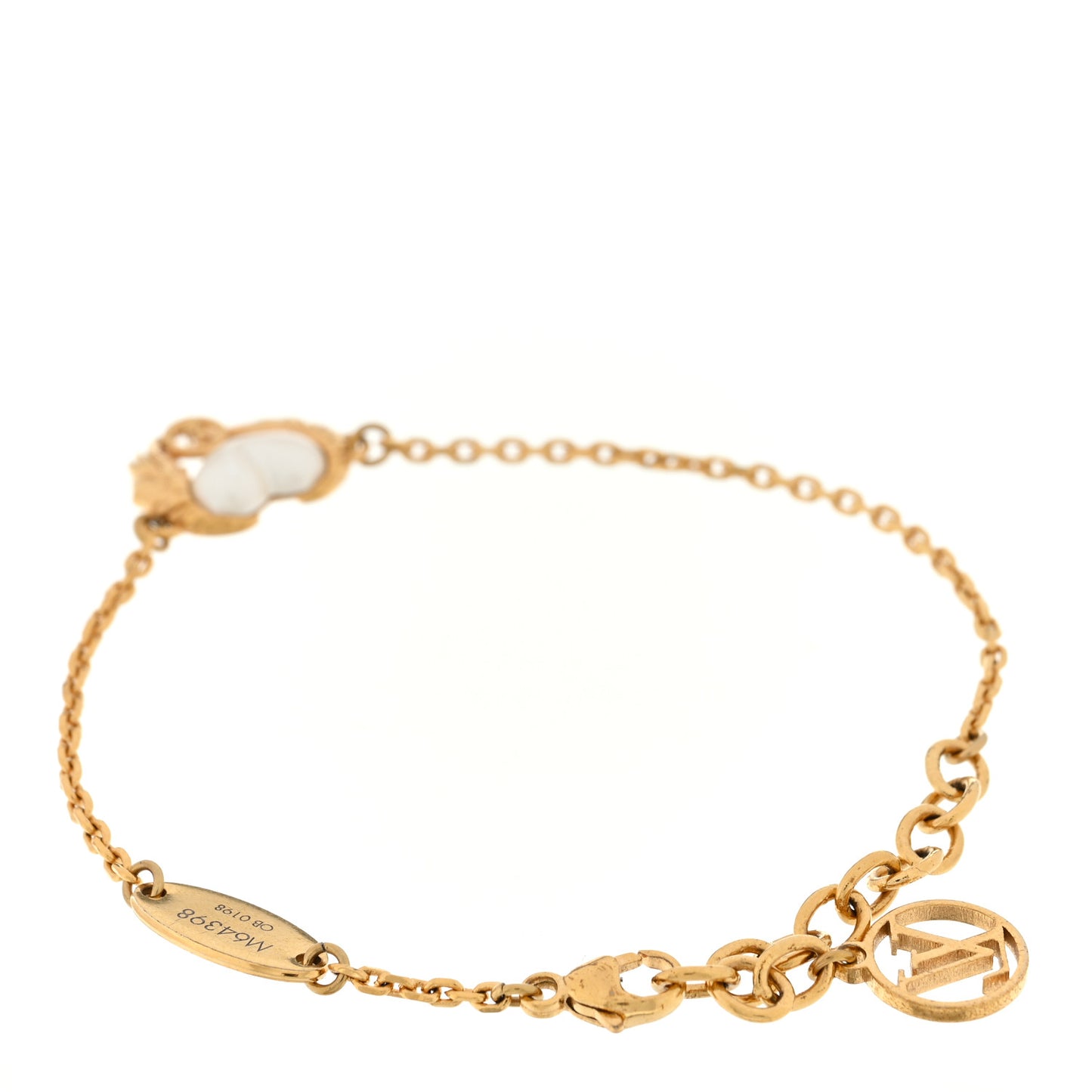 Crystal Pearl Angel Love Bracelet Gold