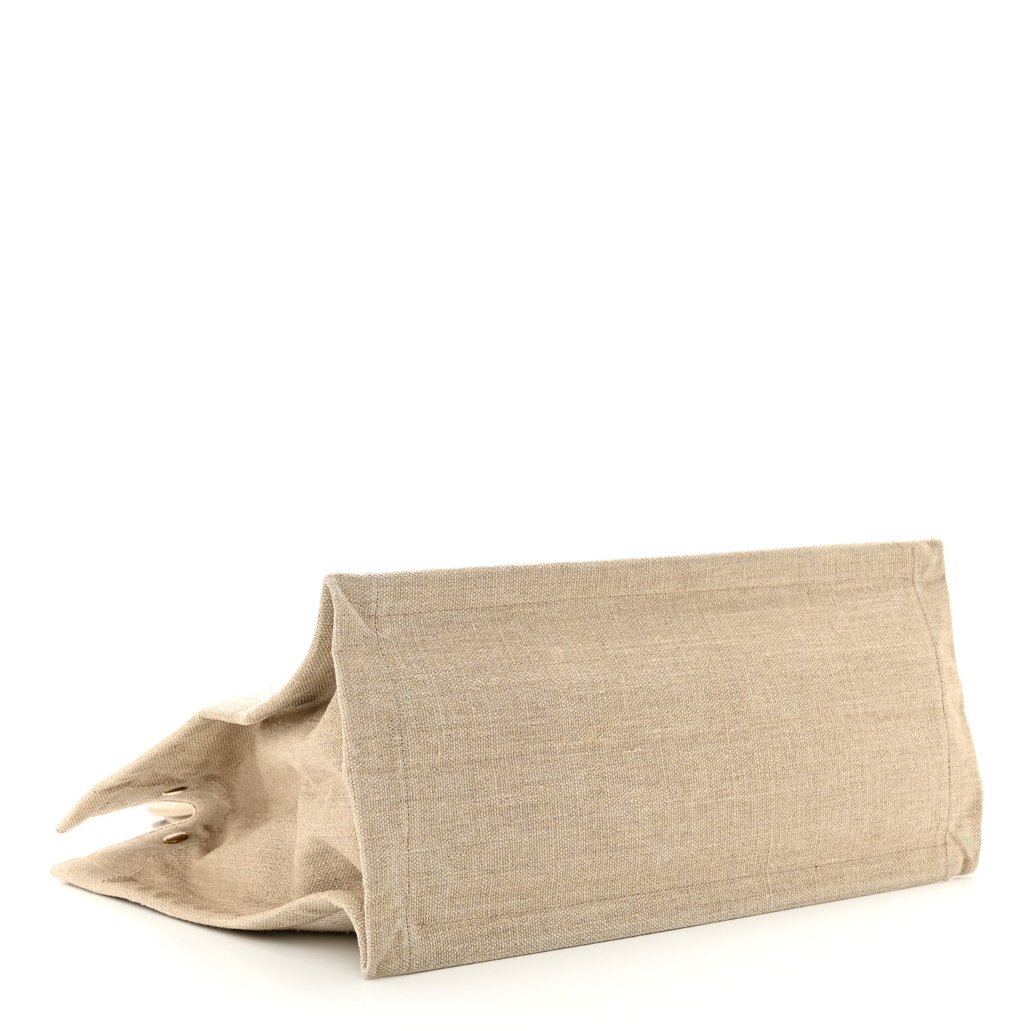 Linen Calfskin Small Rive Gauche Tote Beige Sea Salt