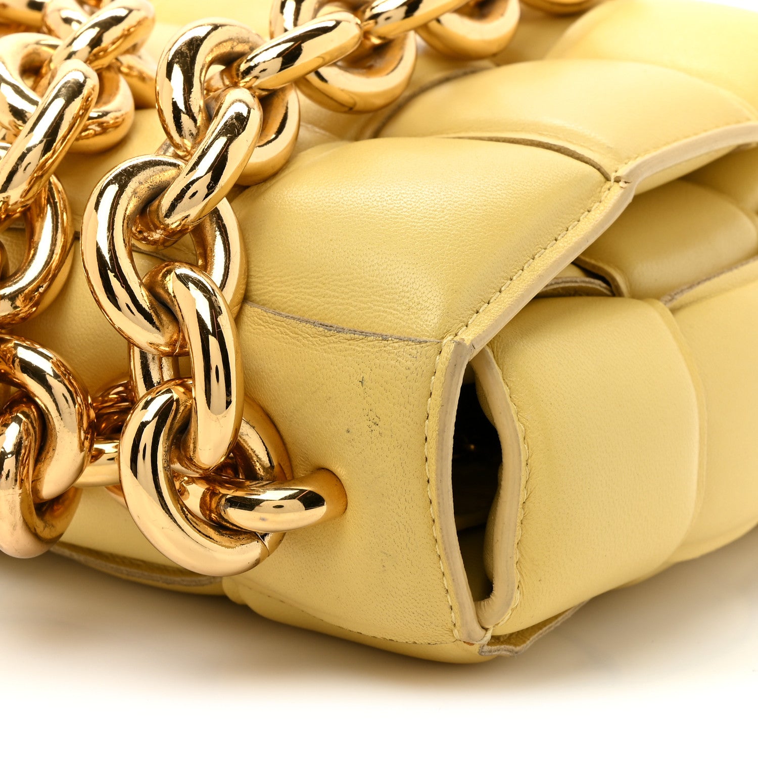 Bottega Veneta Lambskin Maxi Intreccio Padded Chain Cassette Crossbody Bag Corn 17 of 17