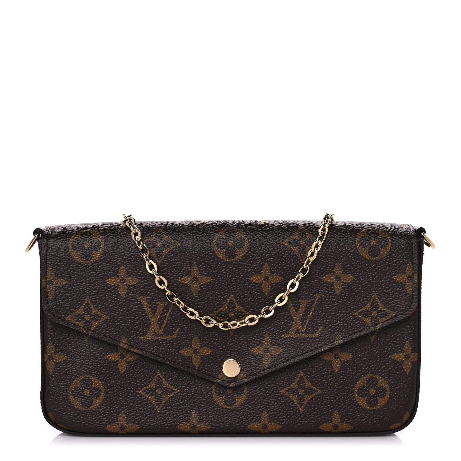 Louis Vuitton Monogram Pochette Felicie Chain Wallet Fuchsia 3 of 10