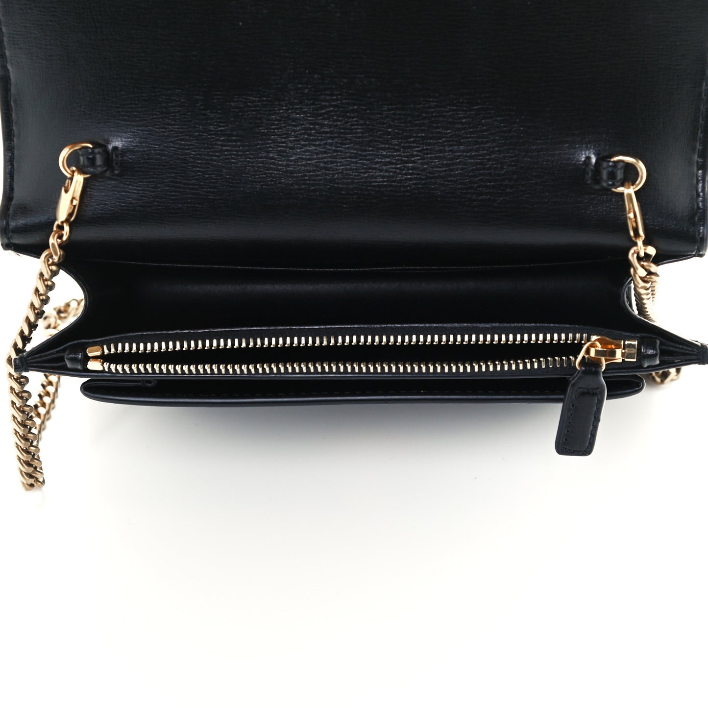Calfskin Monogram Sunset Chain Wallet Black