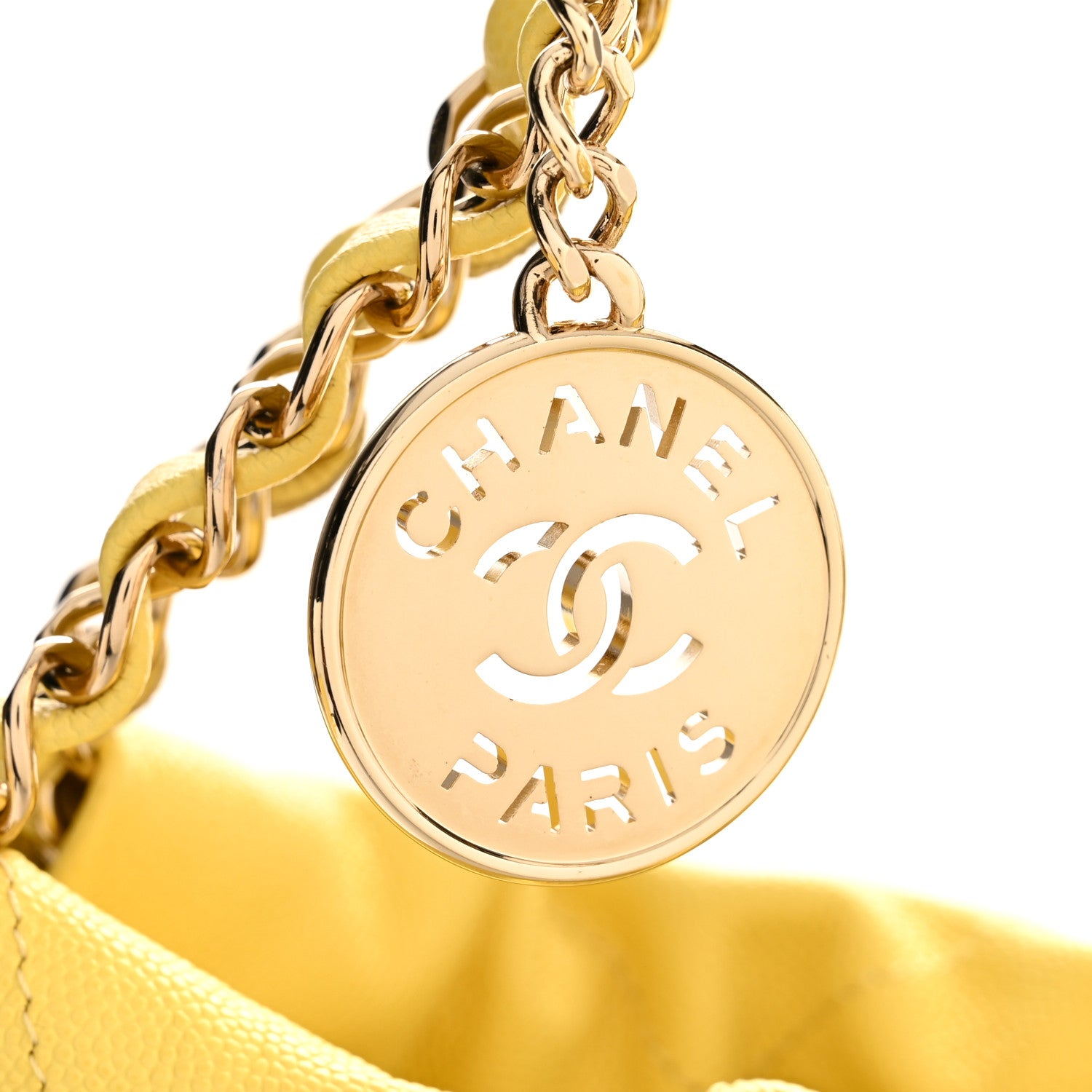 Chanel Shiny Caviar Quilted Small Chanel 22 Yellow 8 of 12