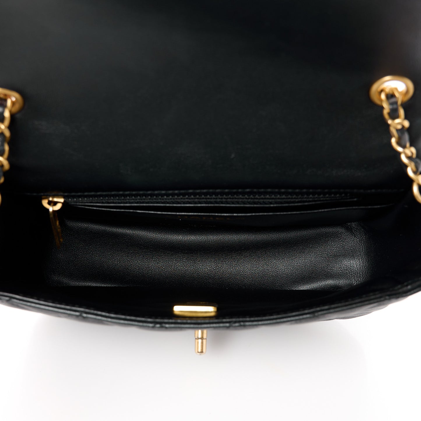 Lambskin Enamel Quilted Small Coco Hearts Flap Black