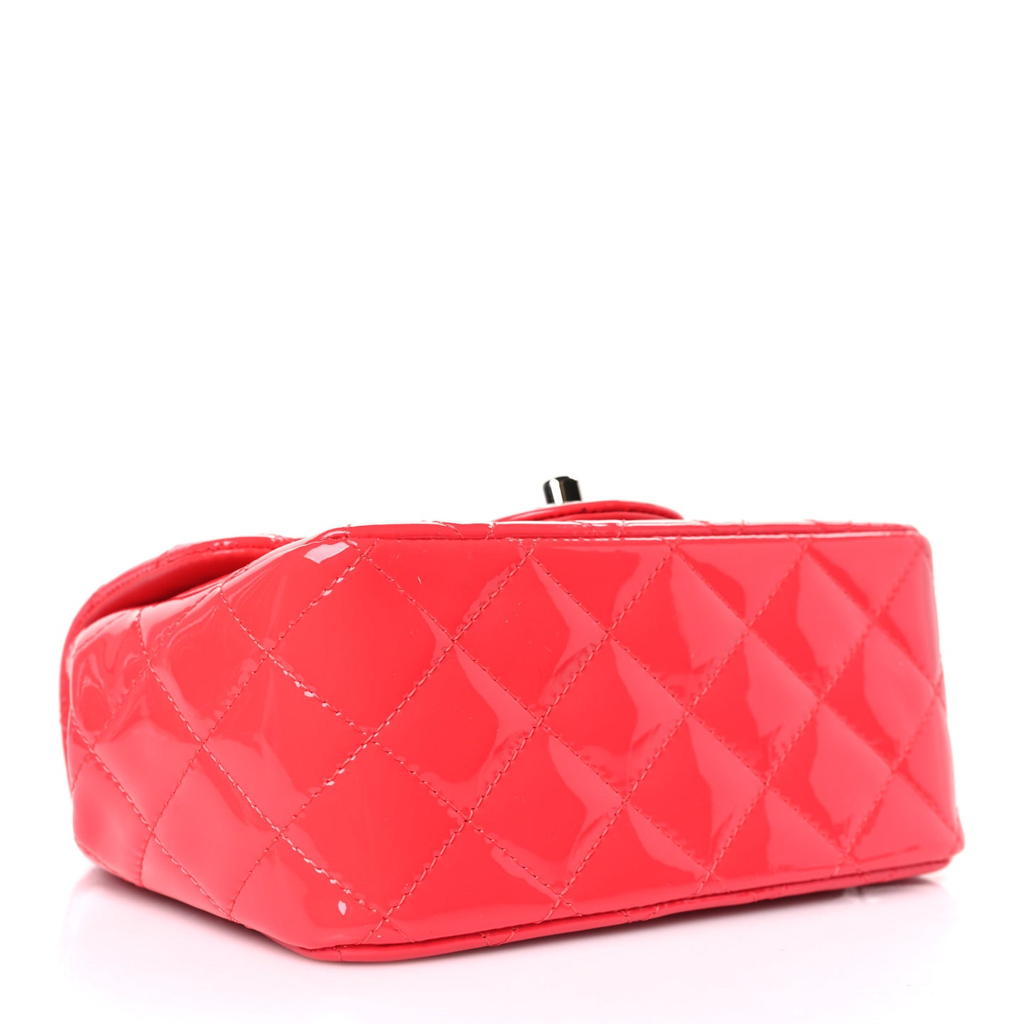 Patent Quilted Mini Square Flap Fuchsia