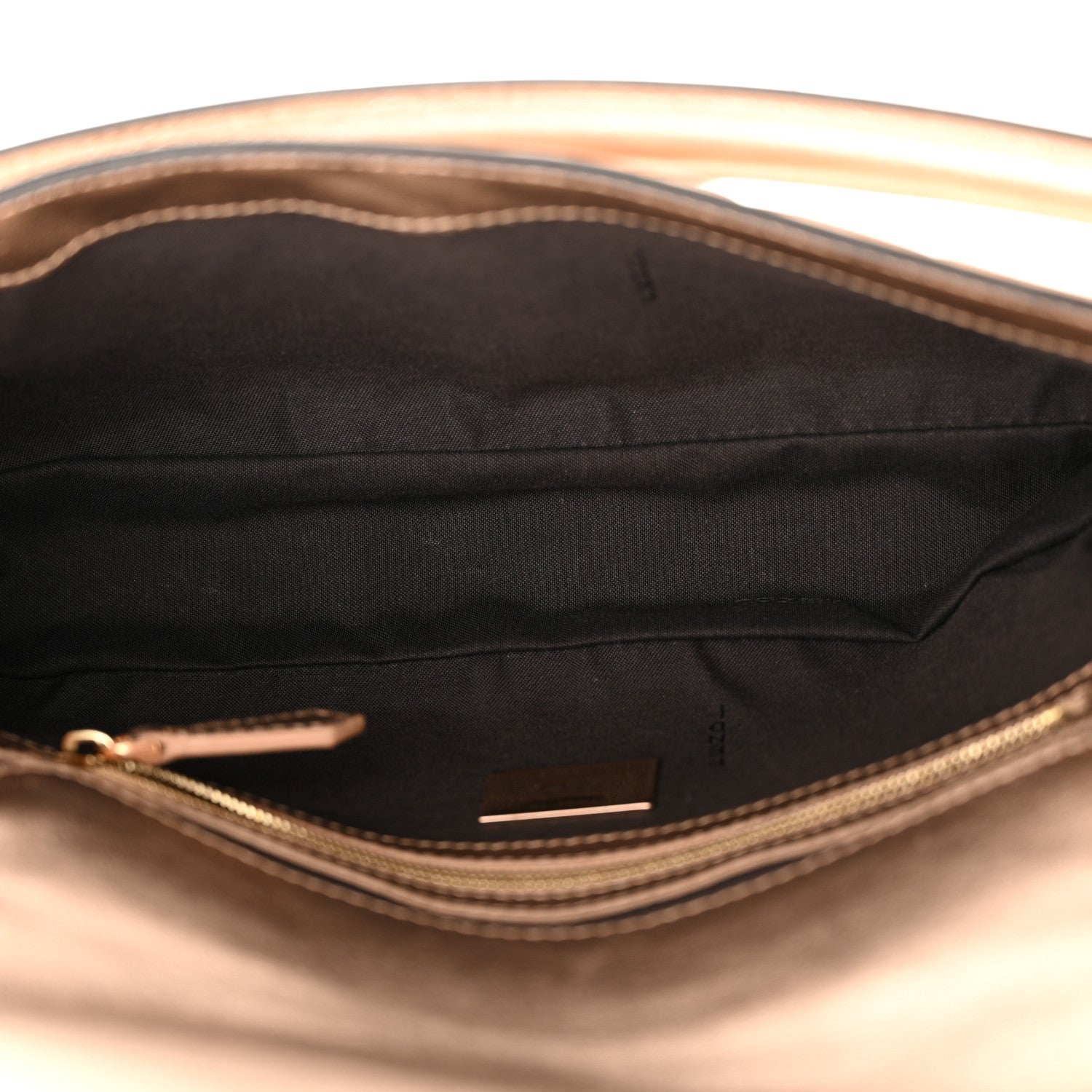 Fendi Vitello Laminato FF 1974 Embossed Baguette Rame 5 of 9