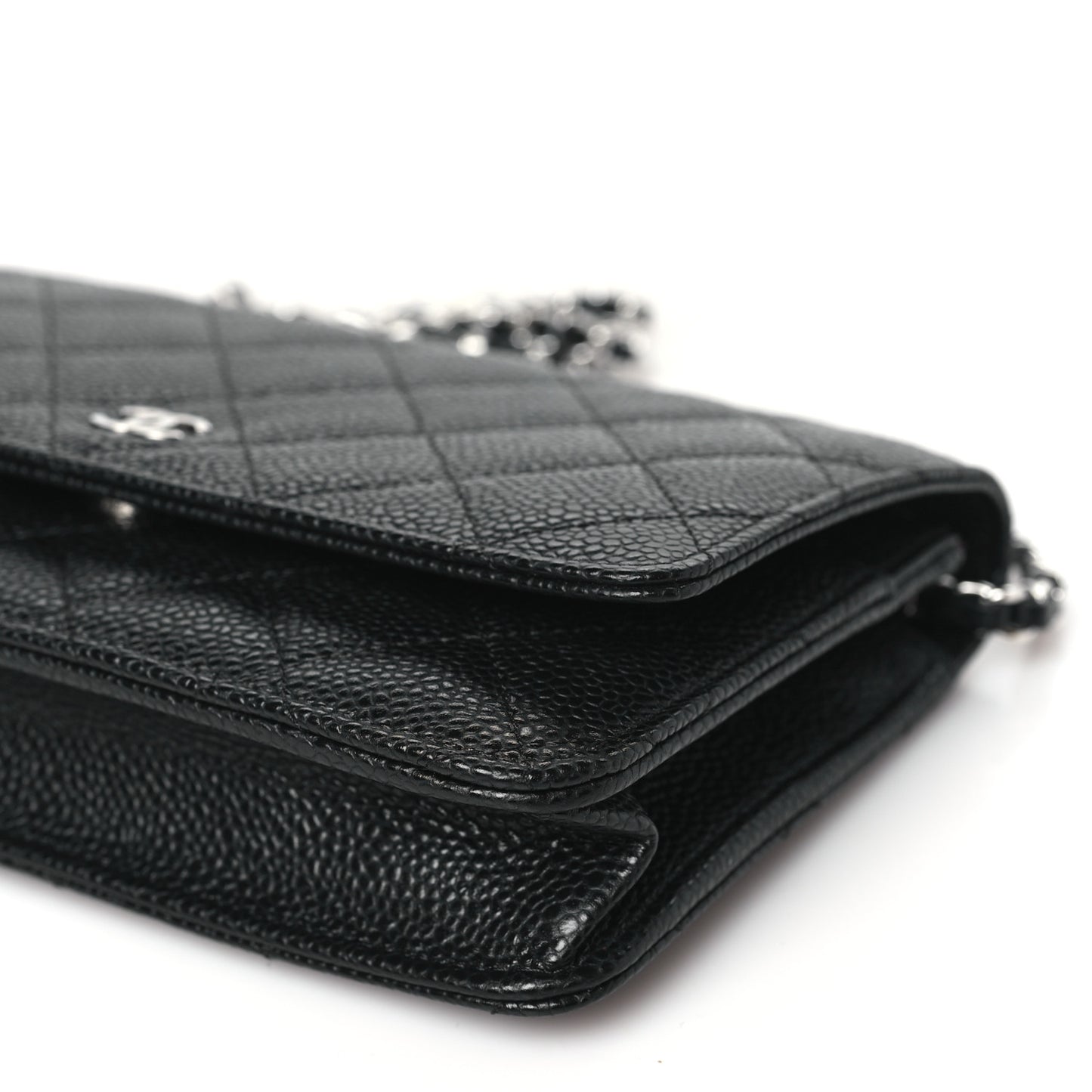 Caviar Quilted Wallet on Chain WOC Black