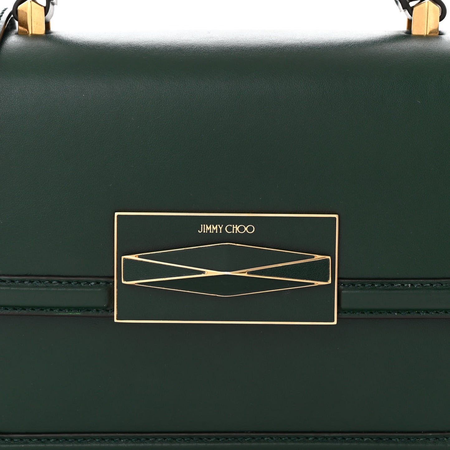 Calfskin Diamond Top Handle Crossbody Bag Green