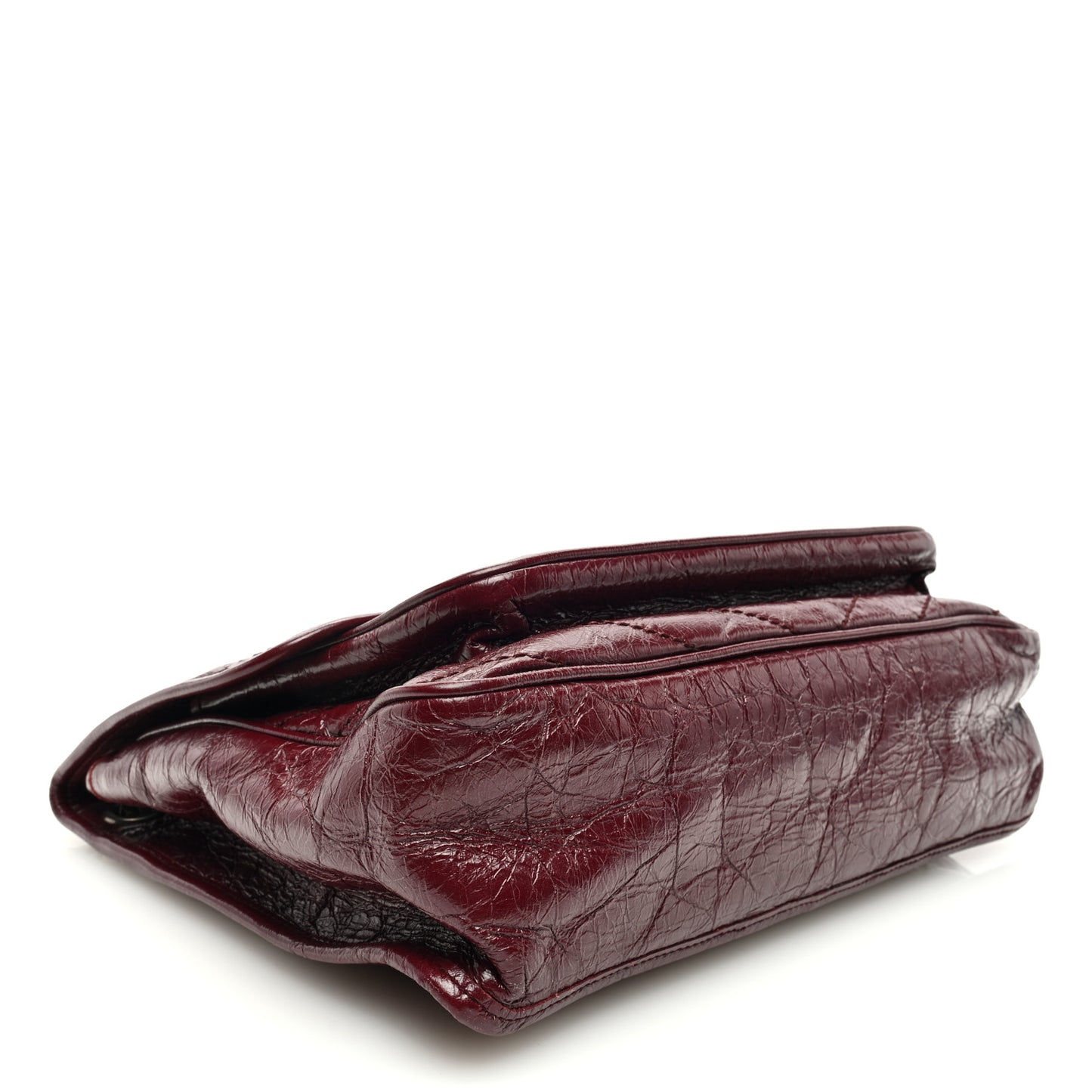 Crinkled Calfskin Matelasse Monogram Large Niki Chain Satchel Rouge Legion