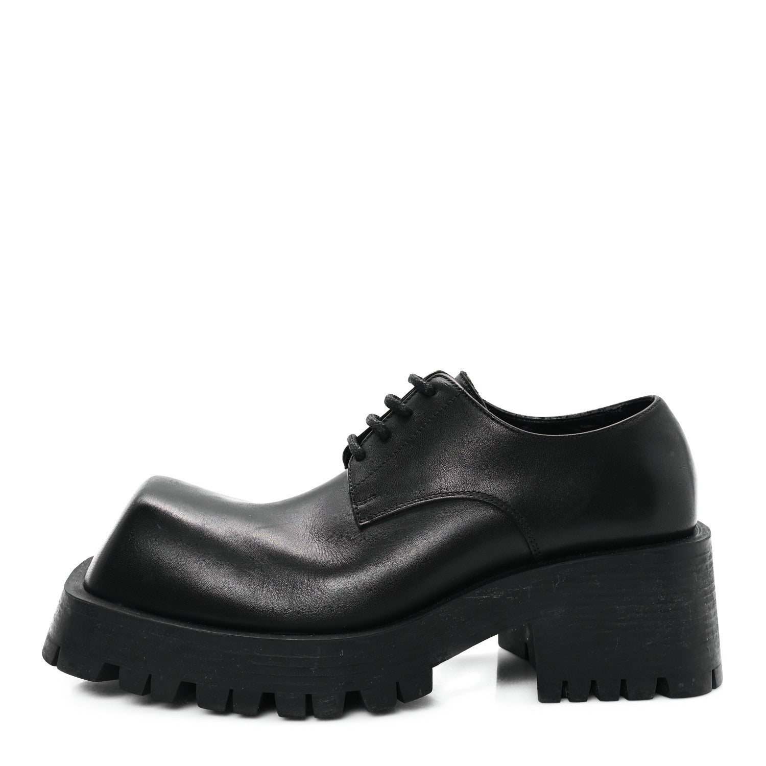 Balenciaga Calfskin Trooper Derby Loafers 38 Black 1670648