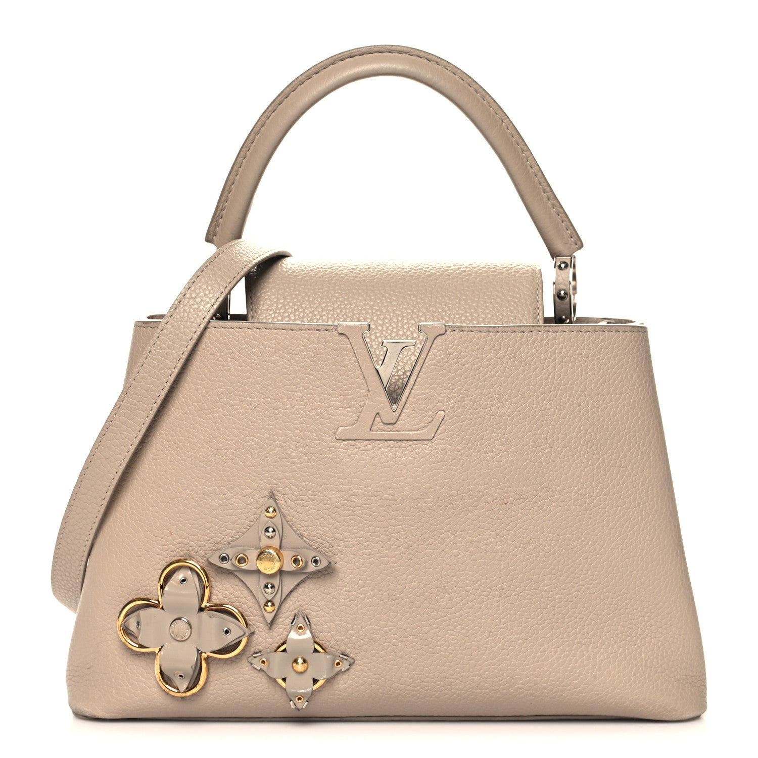 Louis Vuitton Taurillon Mechanical Flowers Capucines PM Galet 1 of 10