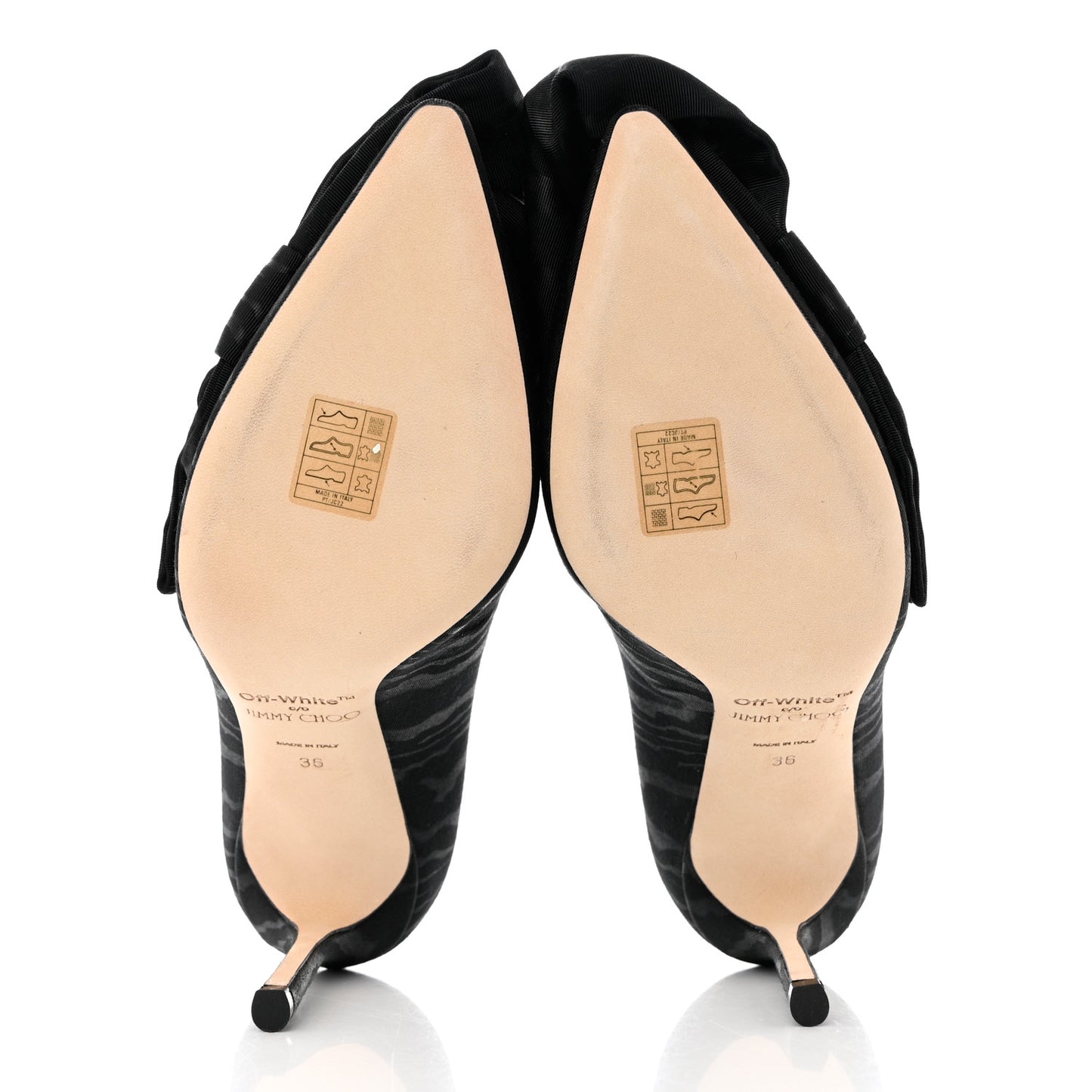 x Off White Moire Mary 100 Pumps 36 Black