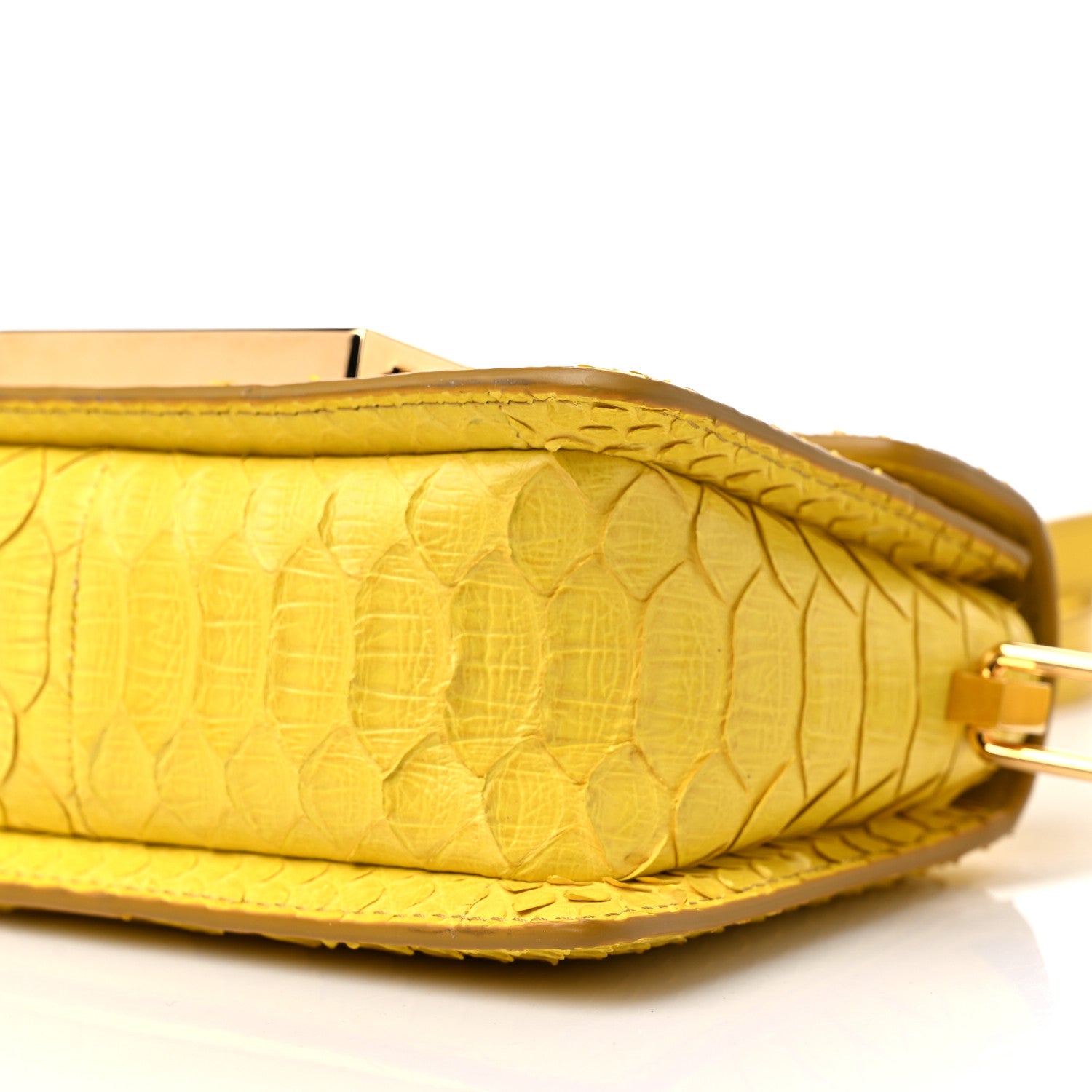 Tom Ford Semi Shiny Snakeskin Small T Clasp Crossbody Yellow 8 of 11