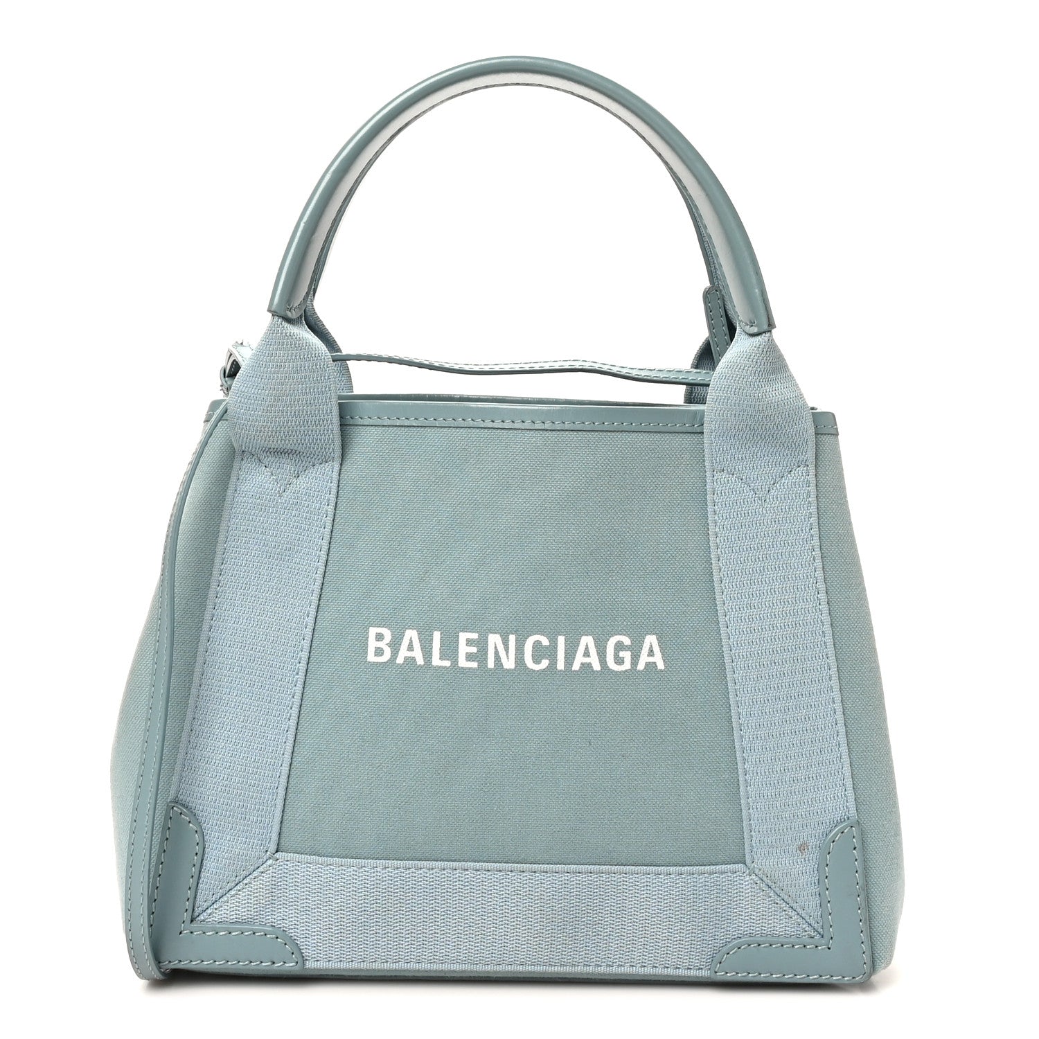 Balenciaga Cotton Canvas Satin Calfskin Navy Cabas XS Blue 1772966