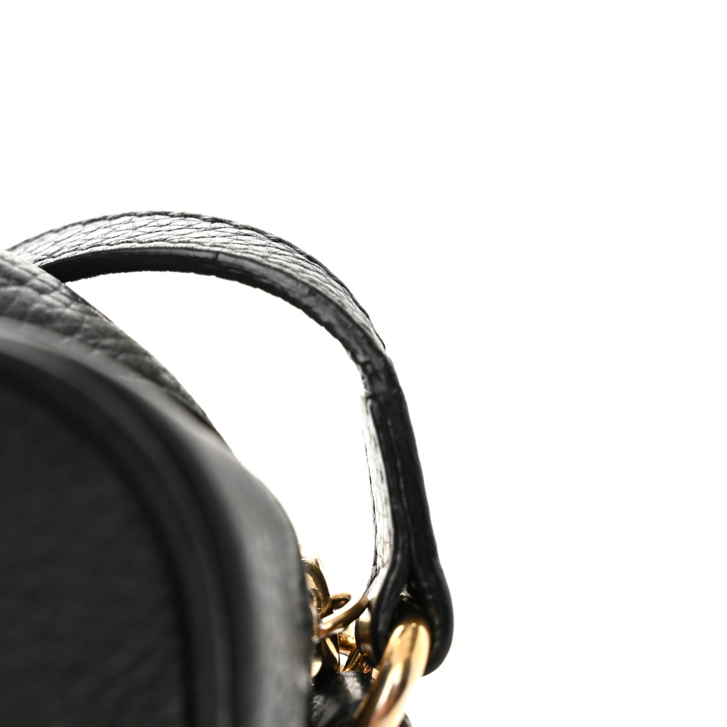 Pebbled Calfskin Small Soho Disco Bag Black