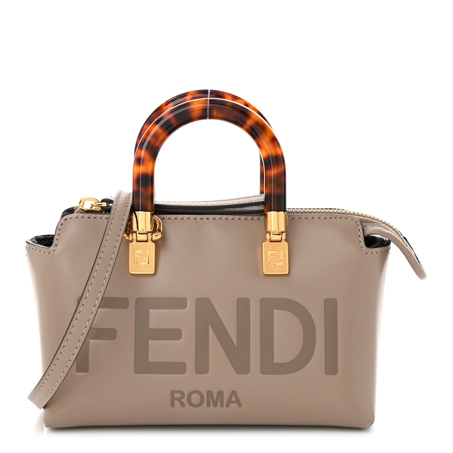 Fendi Vitello King Plexiglass Logo Embossed Mini By The Way Top