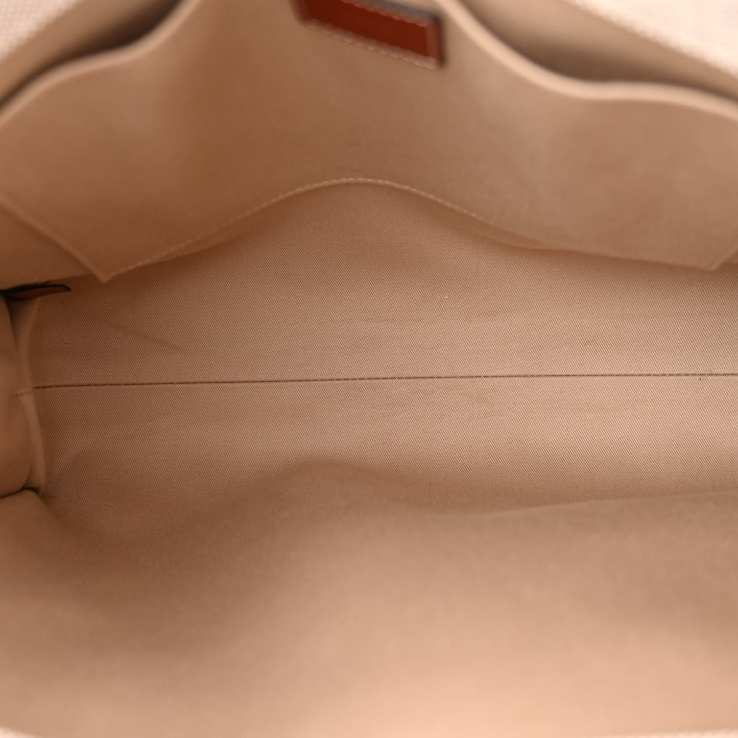 Linen Calfskin Medium Woody Ribbon Tote White Brown
