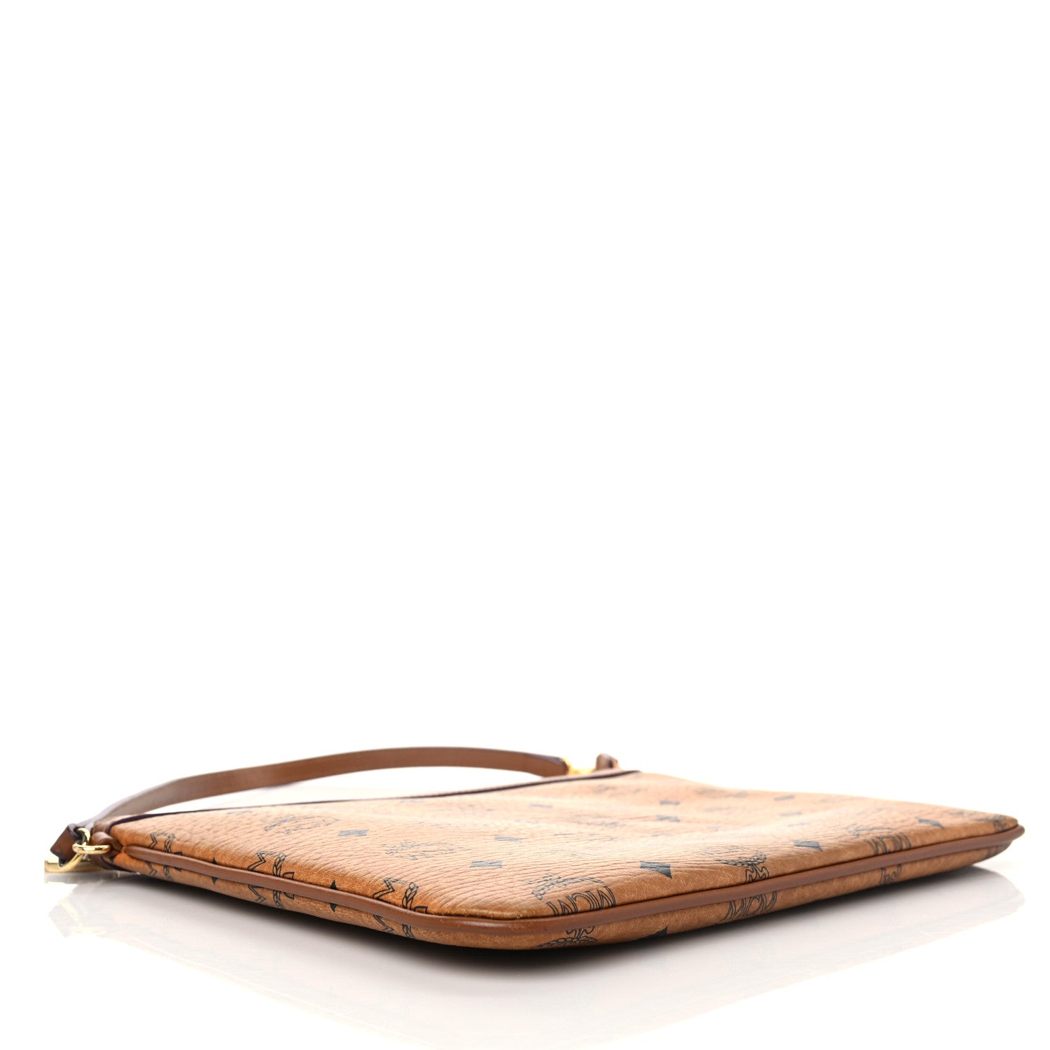 MCM Visetos Liz Shopper Tote Pouch Cognac 3 of 7