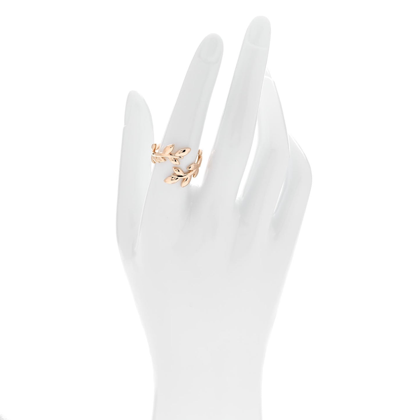 18K Rose Gold Paloma Picasso Olive Leaf Bypass Ring 54 7