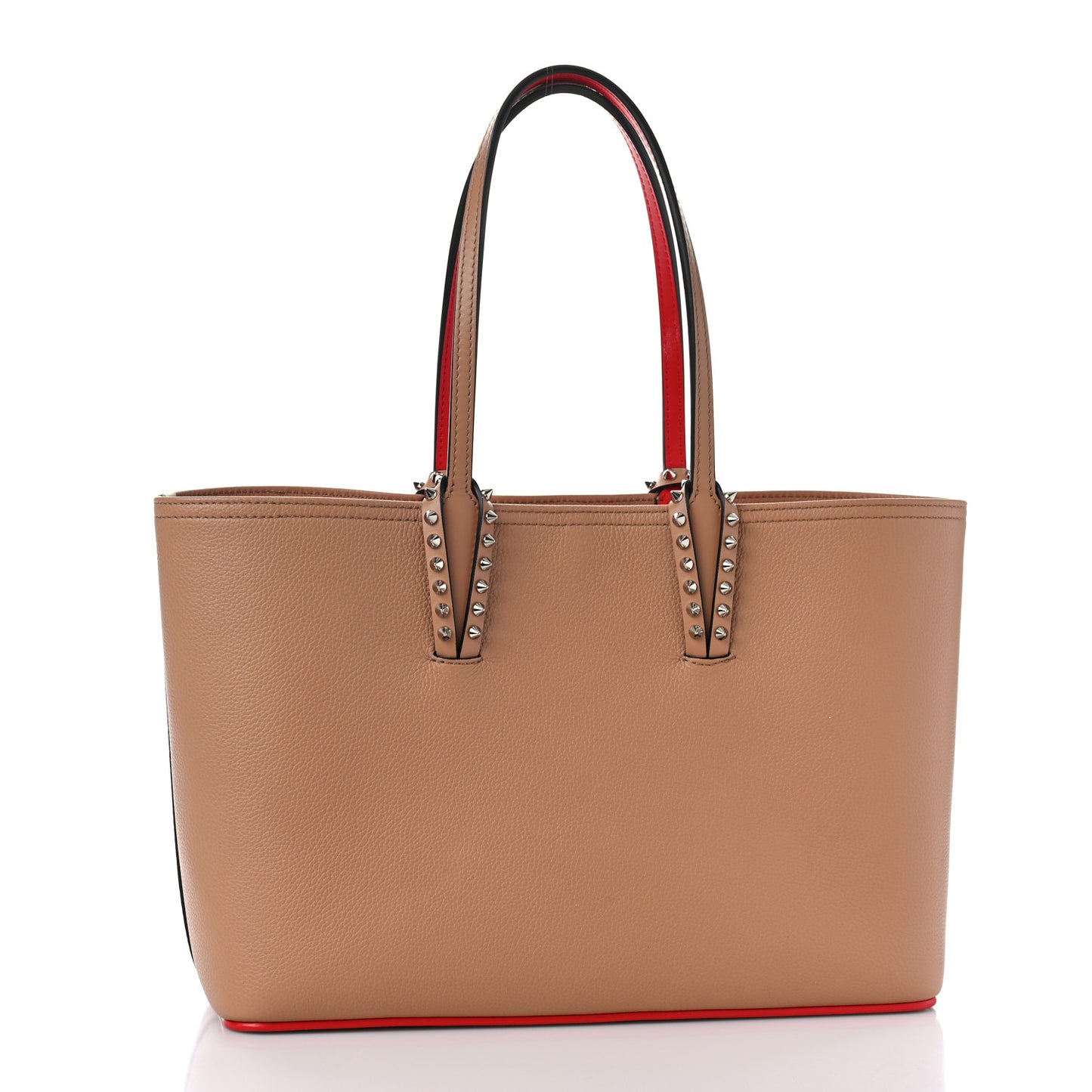 Calfskin Empire Spikes Small East West Cabata Tote Nude