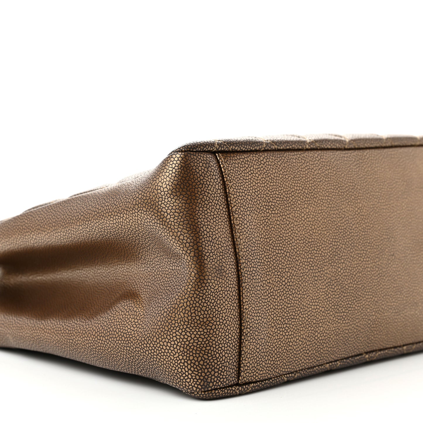 Metallic Caviar Quilted Grand Shopping Tote GST Bronze