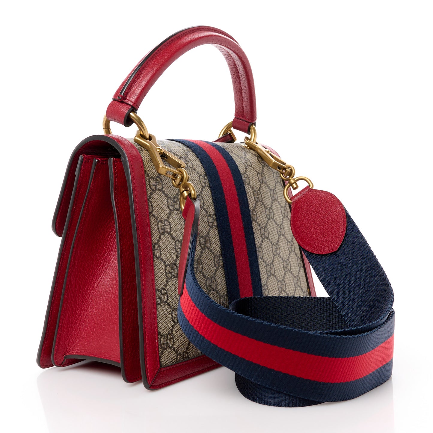 GG Supreme Monogram Small Queen Margaret Top Handle Bag Red