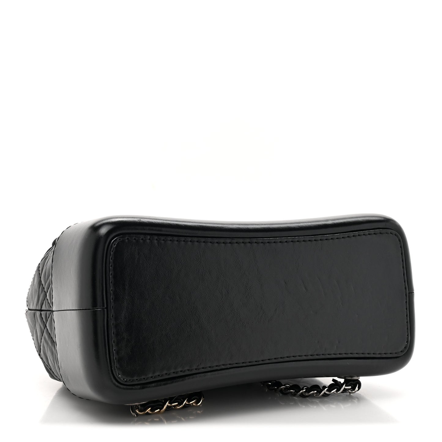 Aged Calfskin Quilted Small Gabrielle Backpack Black