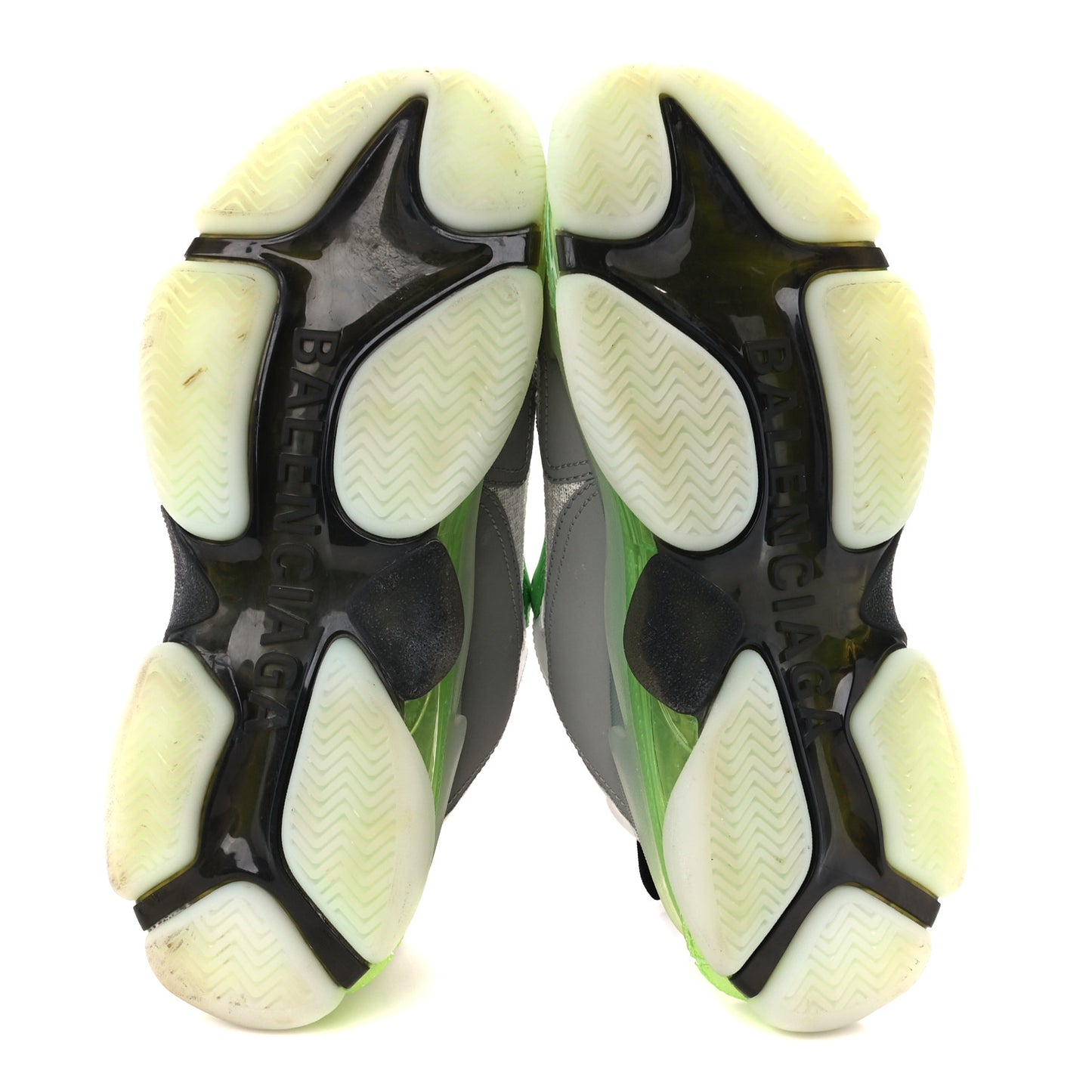 Fabric Mesh Clear Sole Mens Triple S Sneakers 41 White Green Grey