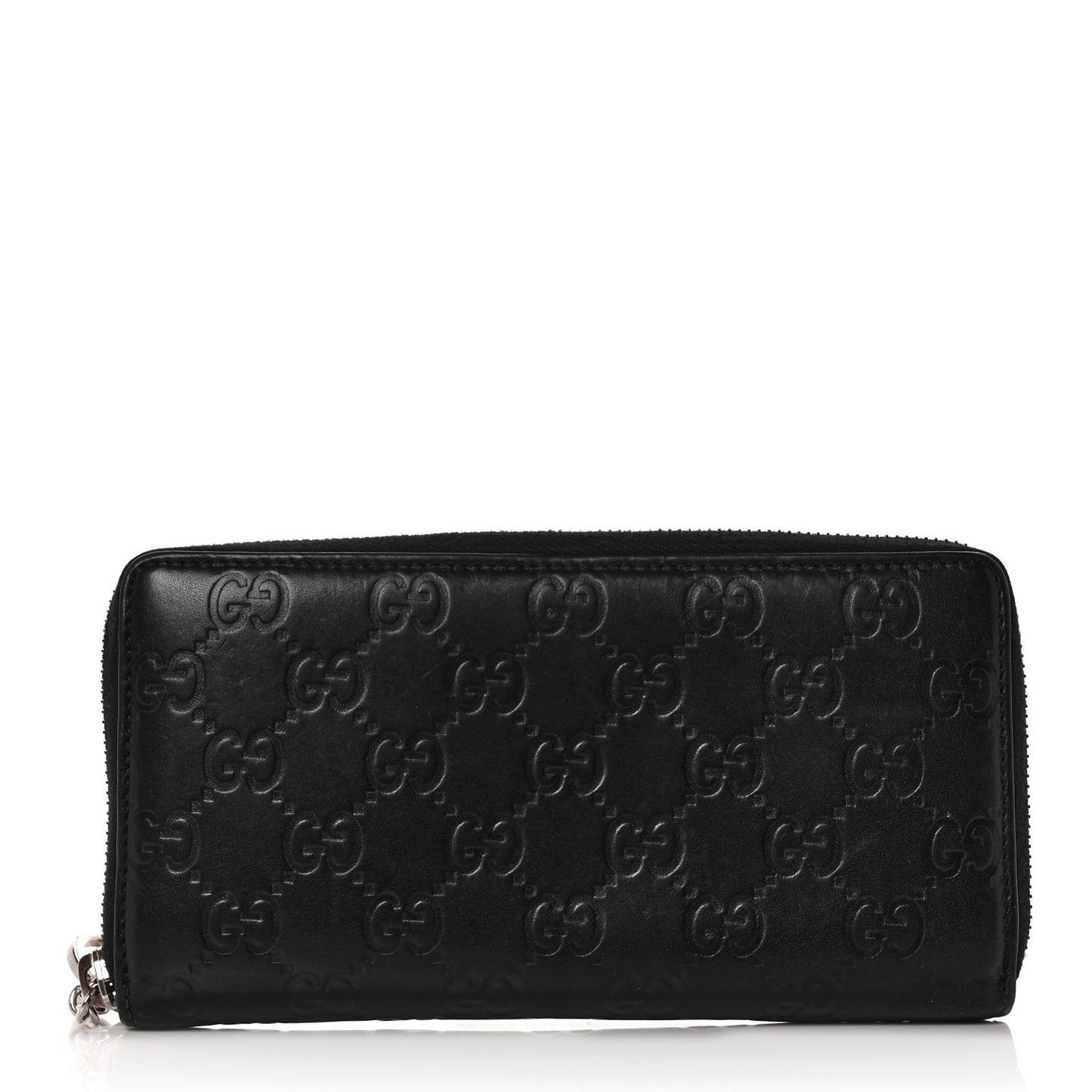 Guccissima Large Twins Zip Around Wallet Black