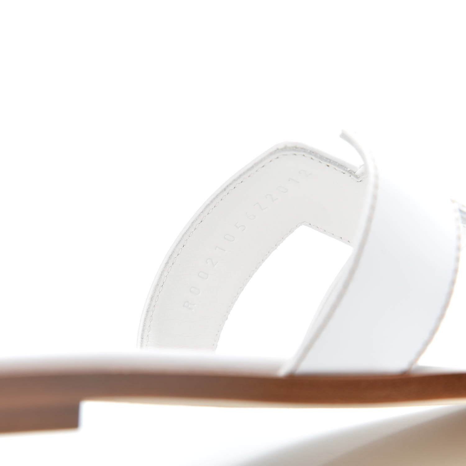 Hermes Box Calfskin Oran Sandals 37 White 8 of 9